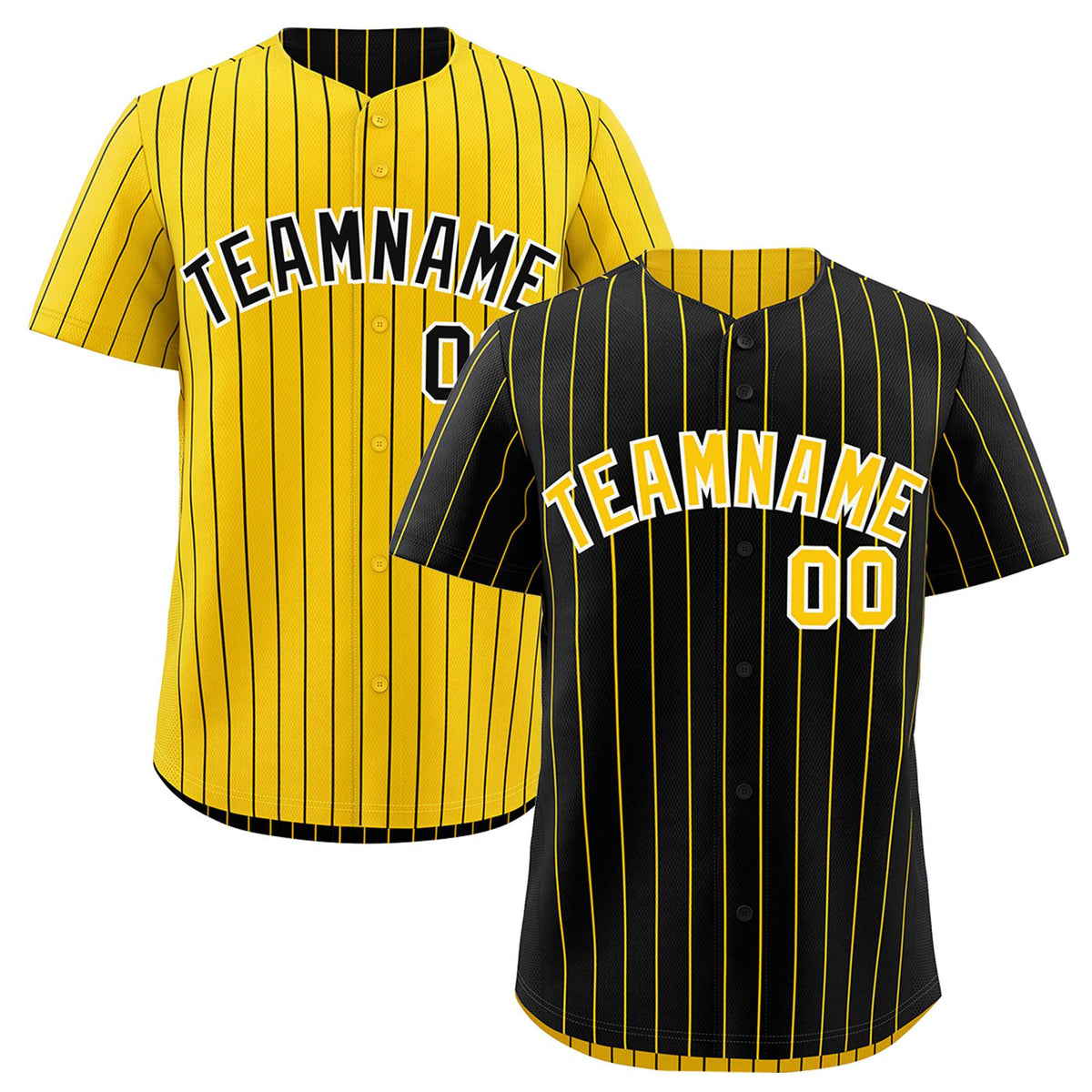 Custom Gold White Black Reversible Stripe Fashion Baseball Jersey| KXKSHOP