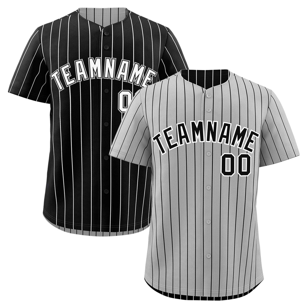 Custom Black White Reversible Stripe Fashion Baseball Jersey| KXKSHOP