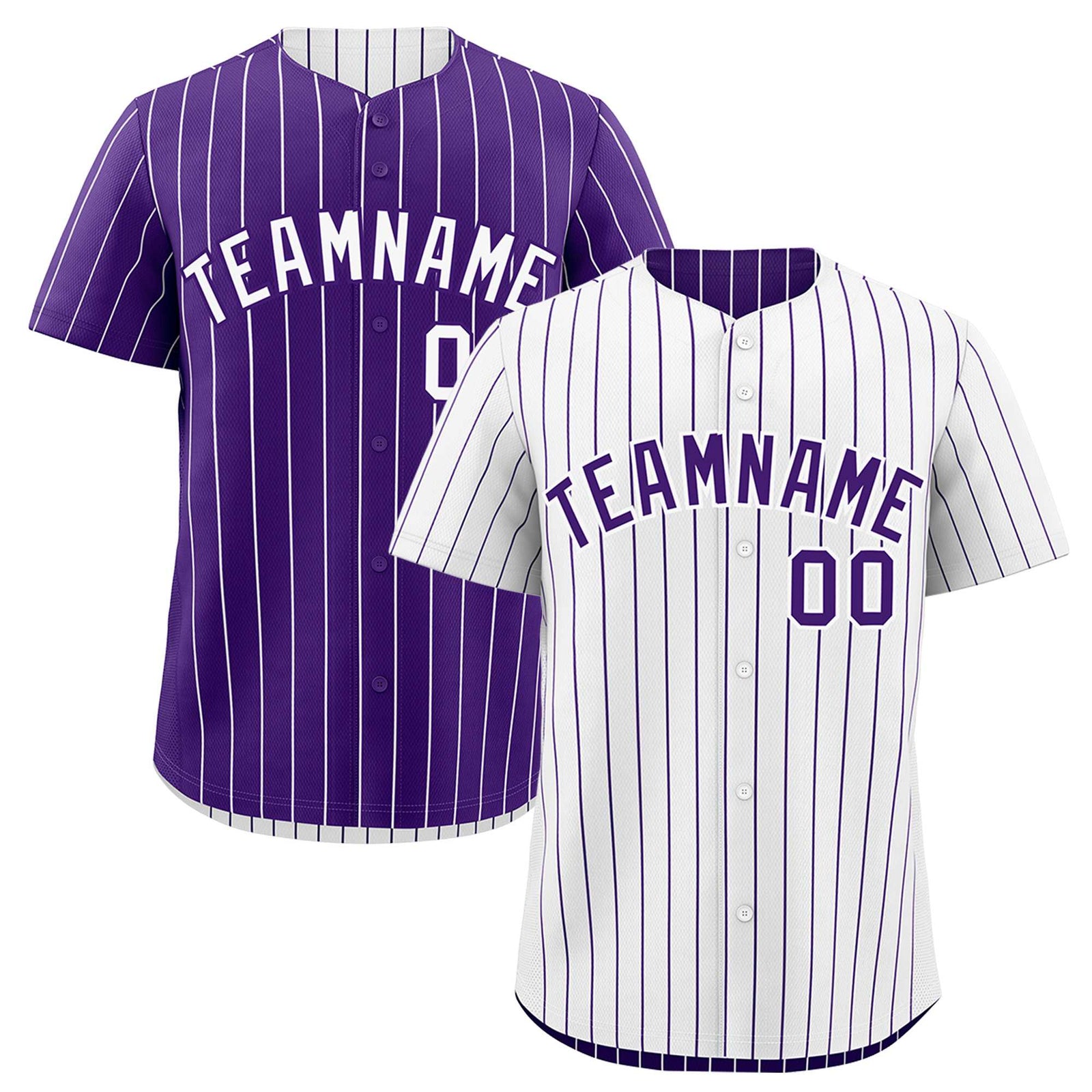 Custom Purple White Reversible Stripe Fashion Baseball Jersey| KXKSHOP
