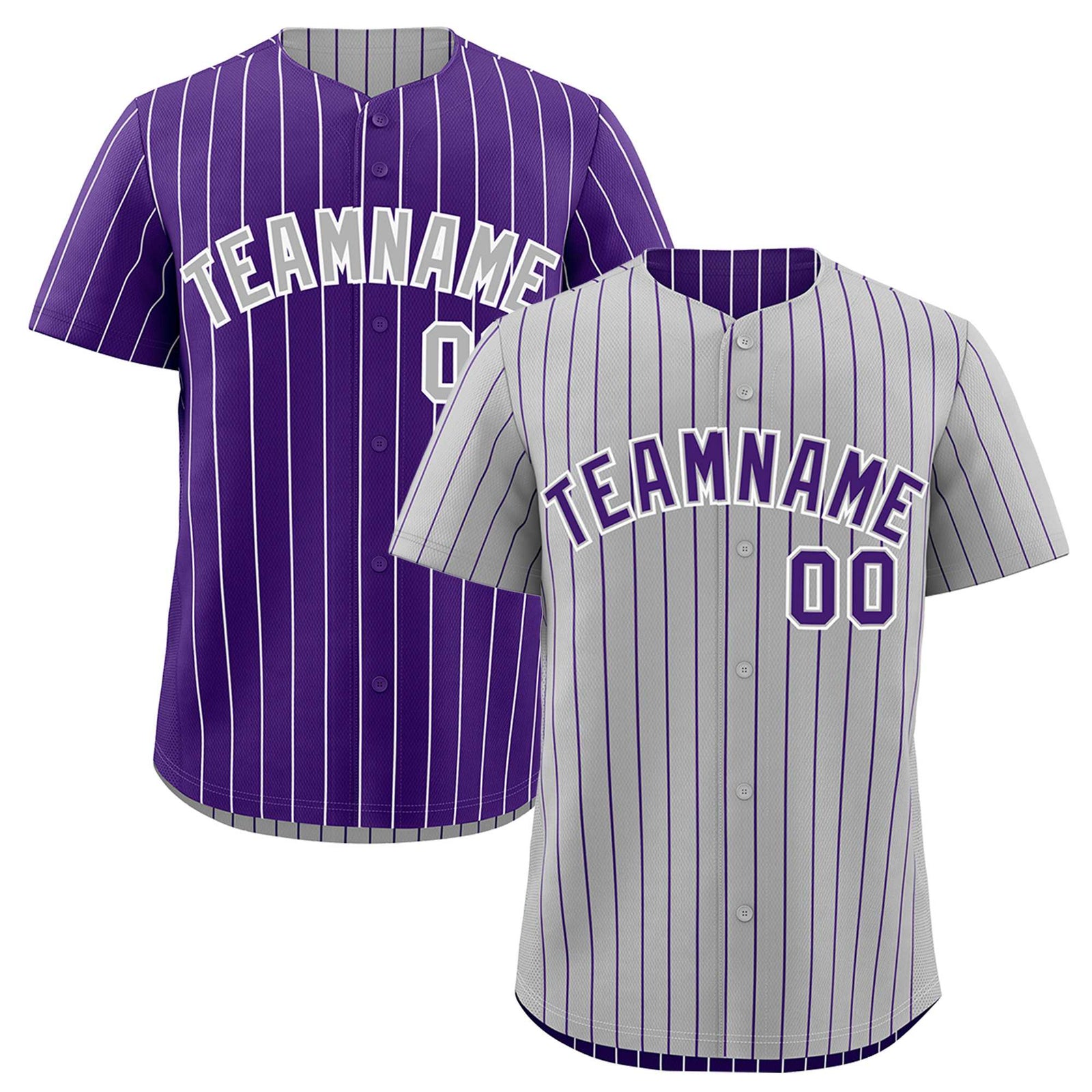 Custom Purple White Reversible Stripe Fashion Baseball Jersey| KXKSHOP