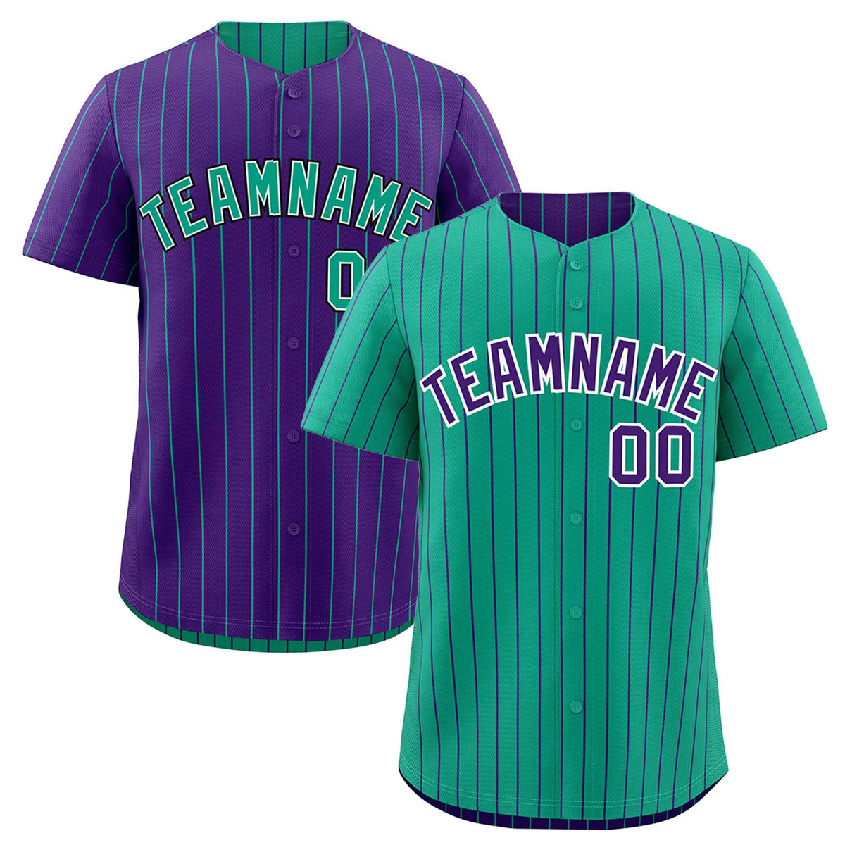 Custom Purple White Green Reversible Stripe Fashion Baseball Jersey| KXKSHOP