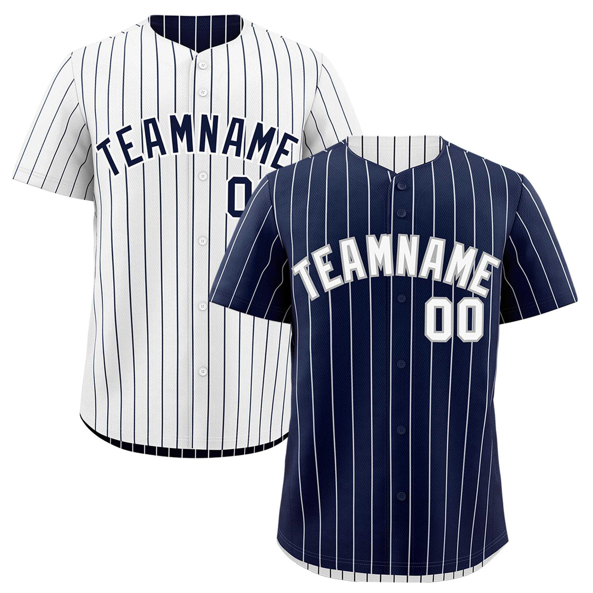 Custom White Navy Reversible Stripe Fashion Baseball Jersey| KXKSHOP