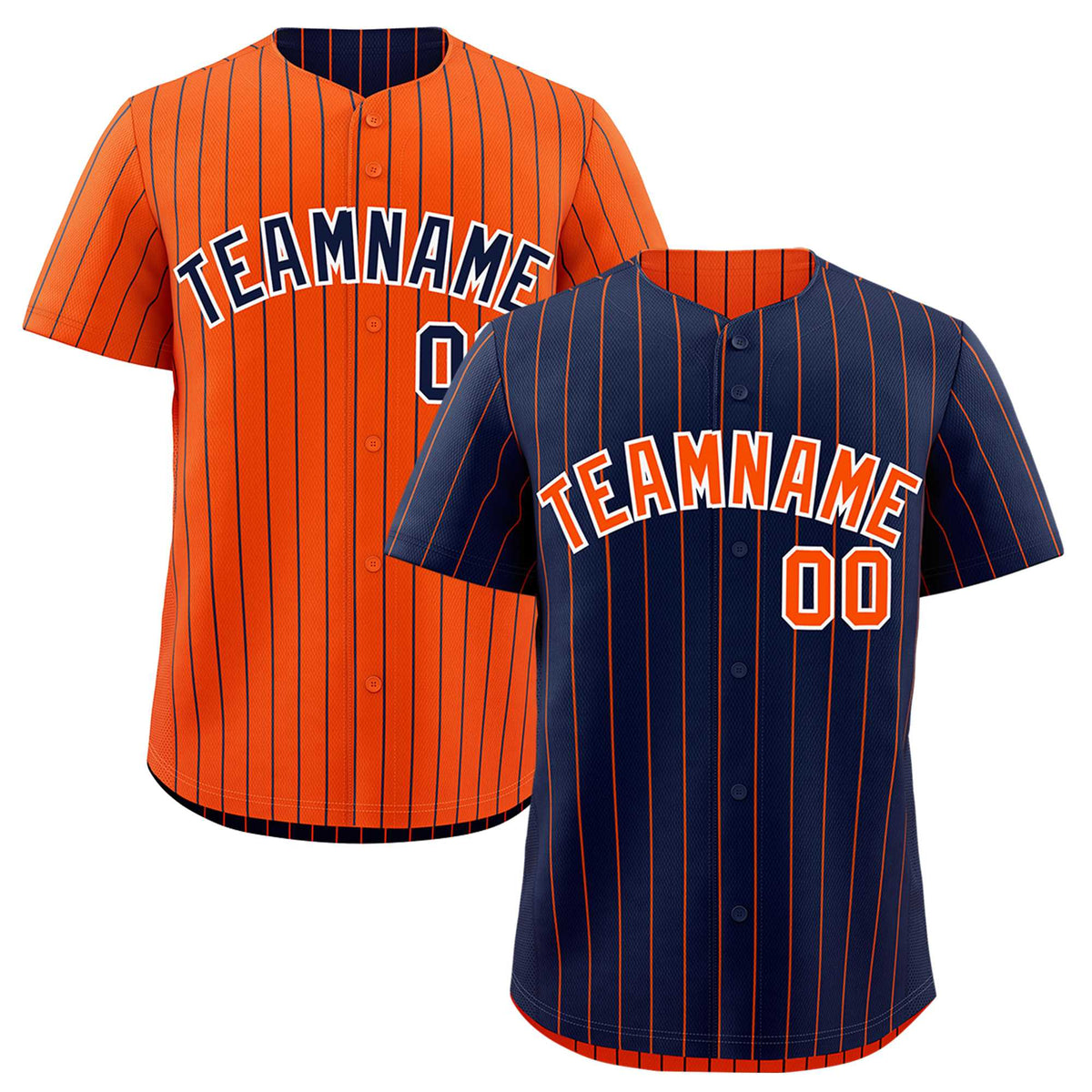 Custom Orange White Navy Reversible Stripe Fashion Baseball Jersey| KXKSHOP