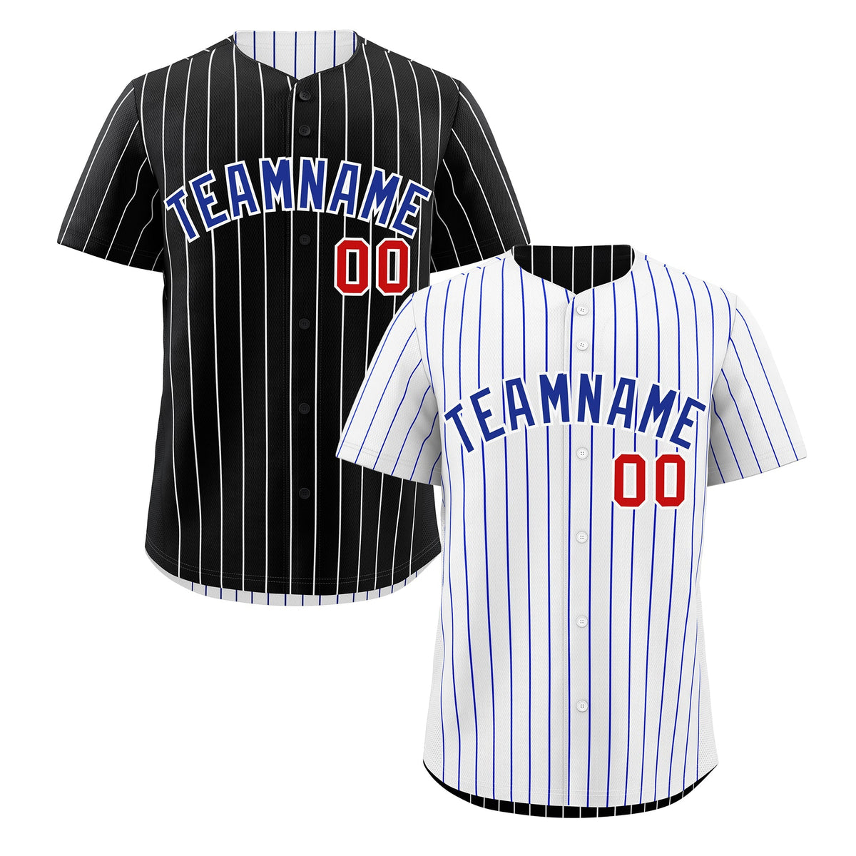Custom Royal Blue White Reversible Stripe Fashion Baseball Jersey| KXKSHOP