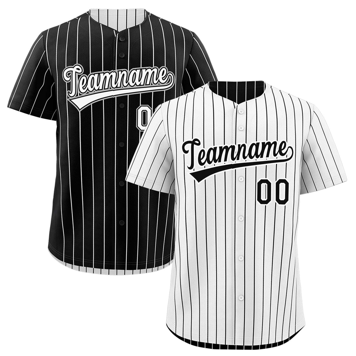 Custom Black White Reversible Stripe Fashion Baseball Jersey| KXKSHOP