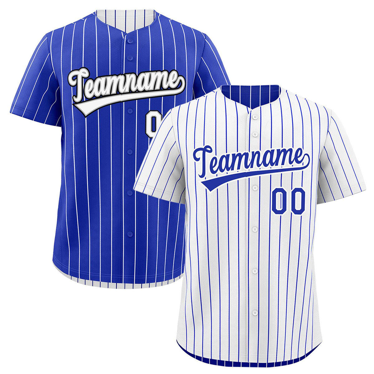 Custom Royal Blue White Black Reversible Stripe Fashion Baseball Jersey| KXKSHOP
