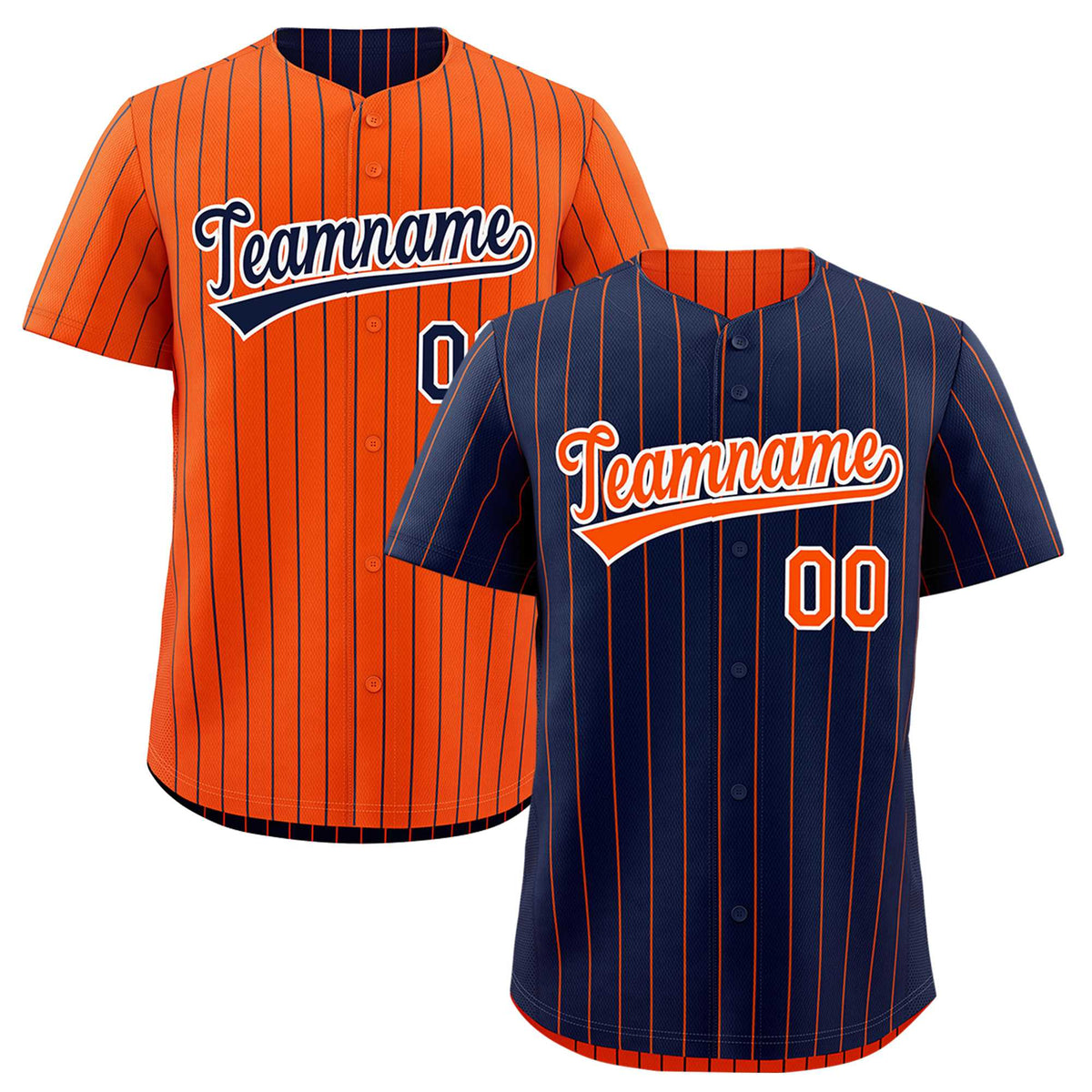 Custom Orange White Navy Reversible Stripe Fashion Baseball Jersey| KXKSHOP