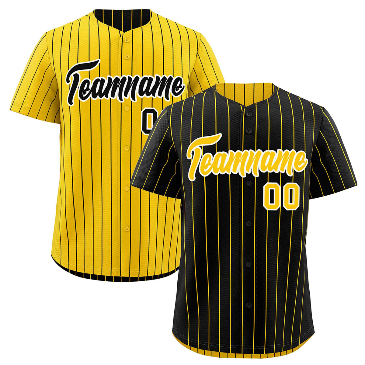 Custom Gold White Black Reversible Stripe Fashion Baseball Jersey| KXKSHOP