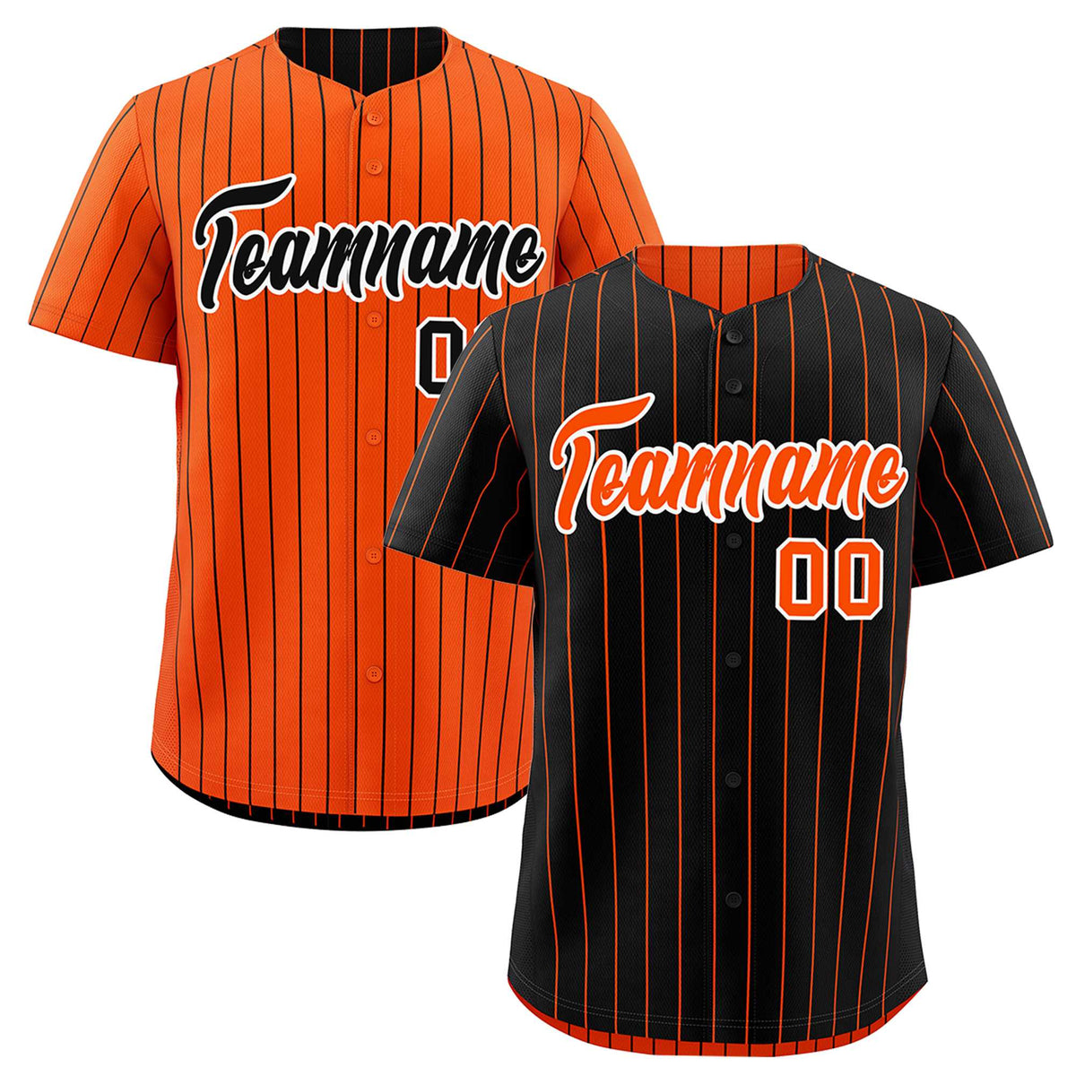 Custom Orange White Black Reversible Stripe Fashion Baseball Jersey| KXKSHOP
