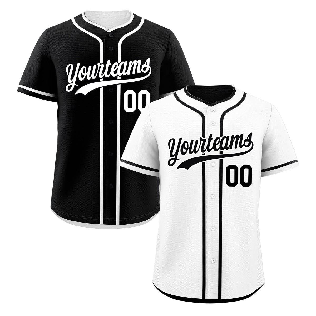 Custom Black White Reversible Classic Style Lightweight Baseball Jersey| KXKSHOP