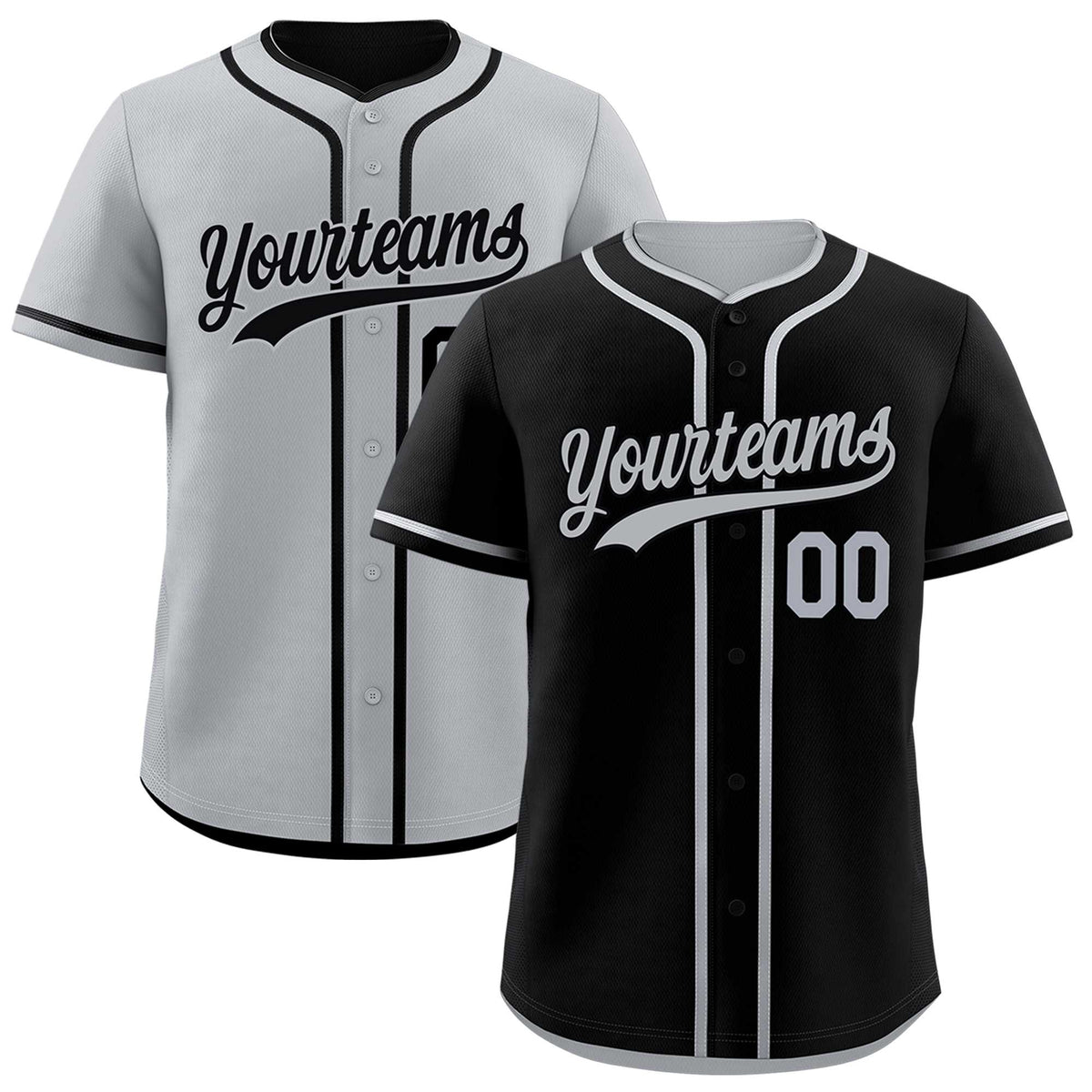 Custom Silver Black Reversible Classic Style Lightweight Baseball Jersey| KXKSHOP