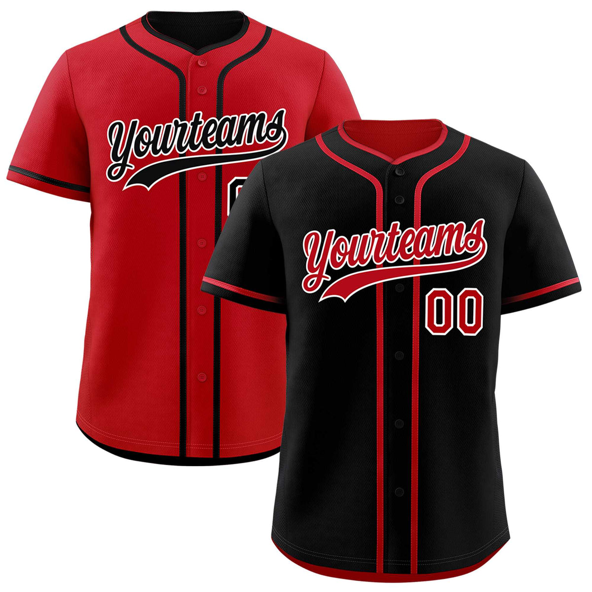 Custom Red Black Reversible Classic Style Moisture-Wicking Baseball Jersey| KXKSHOP