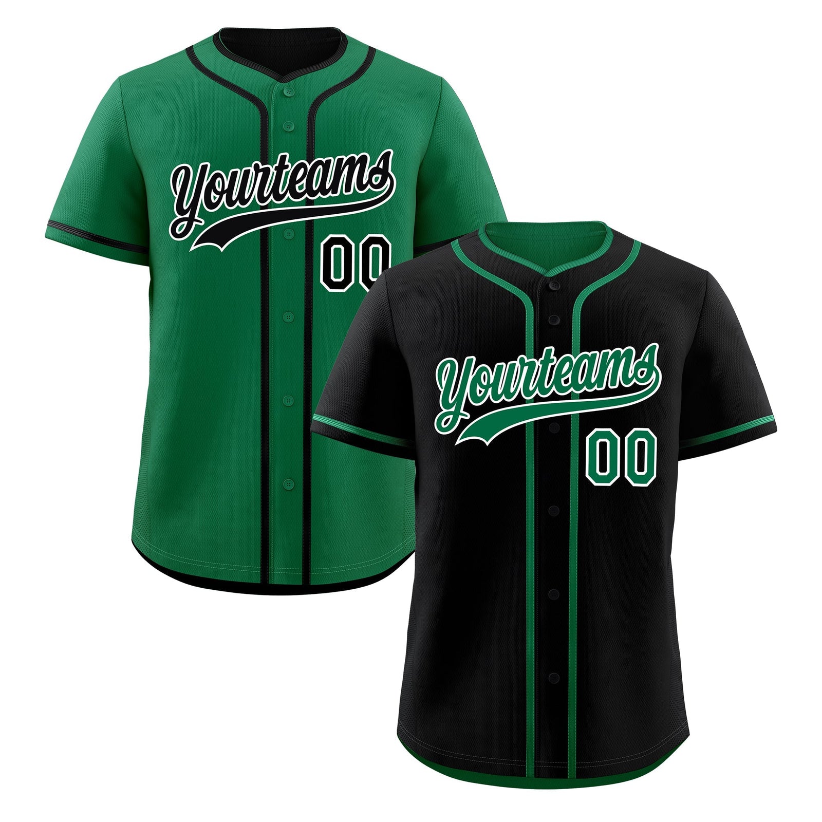 Custom Kelly Green Black Reversible Classic Style Lightweight Baseball Jersey| KXKSHOP