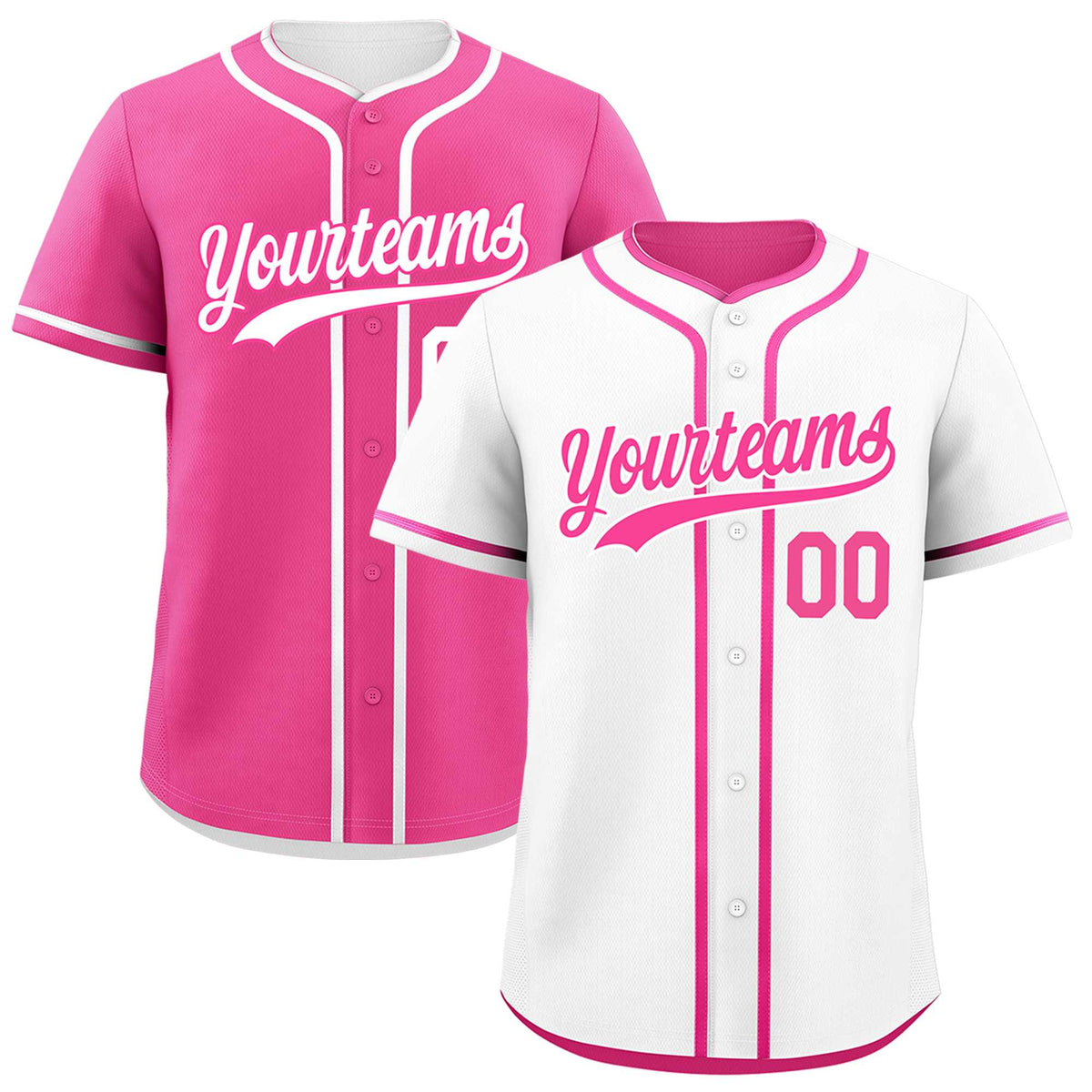 Custom Pink White Reversible Classic Style Moisture-Wicking Baseball Jersey| KXKSHOP