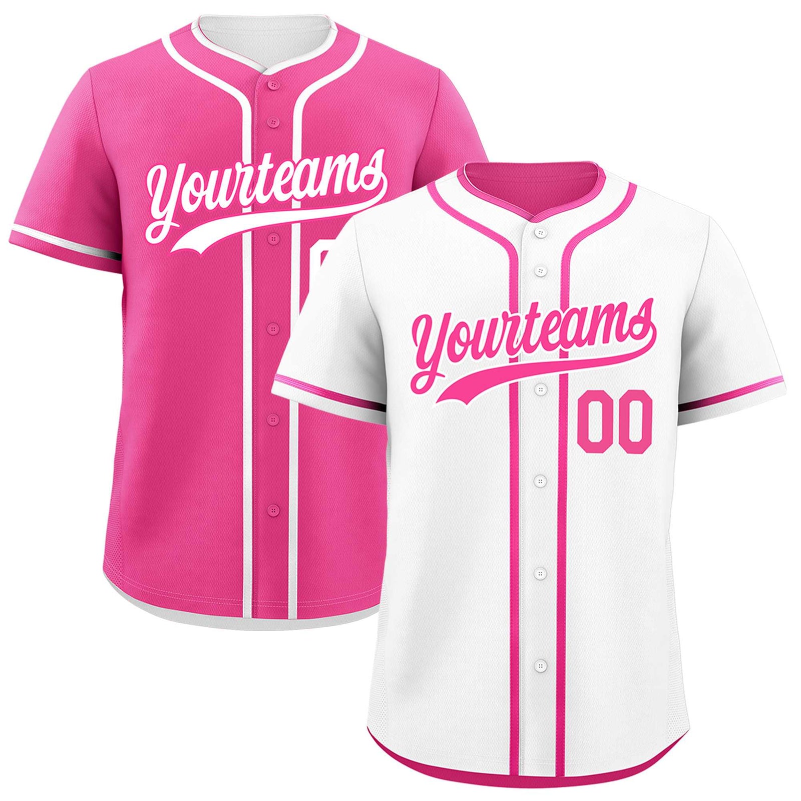 Custom Pink White Reversible Classic Style Moisture-Wicking Baseball Jersey| KXKSHOP