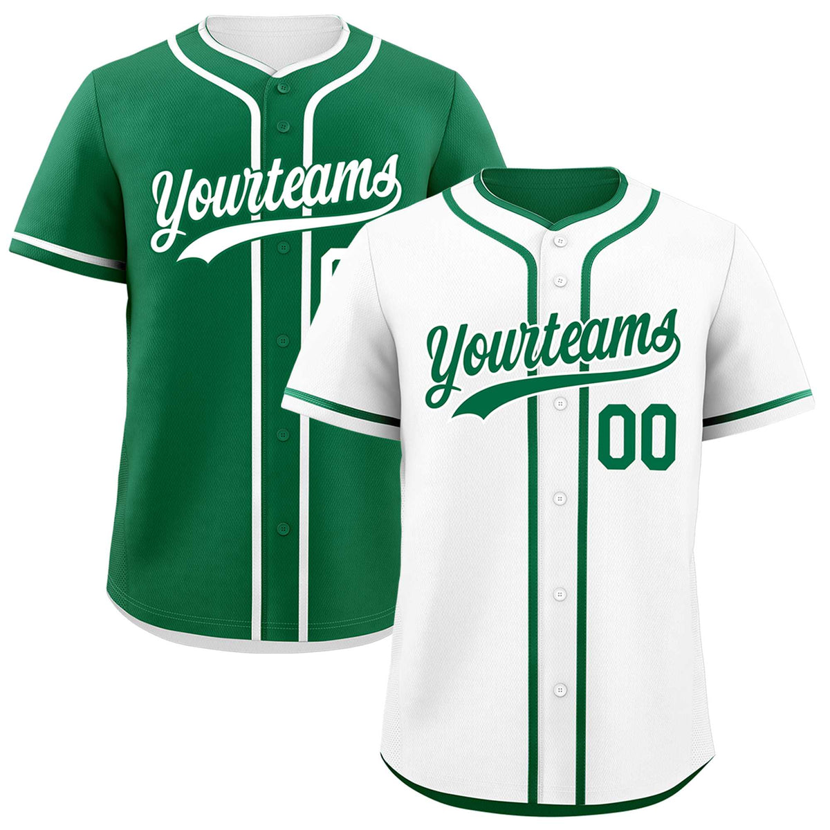 Custom Kelly Green White Reversible Classic Style Lightweight Baseball Jersey| KXKSHOP