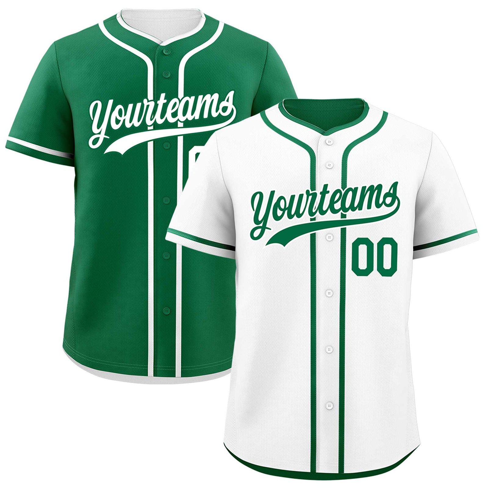 Custom Kelly Green White Reversible Classic Style Lightweight Baseball Jersey| KXKSHOP