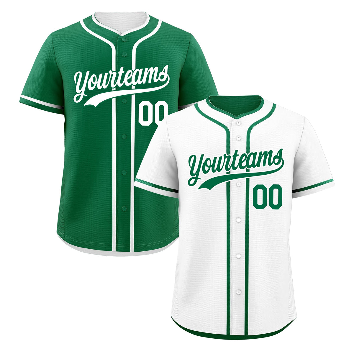 Custom Kelly Green White Reversible Classic Style Lightweight Baseball Jersey| KXKSHOP