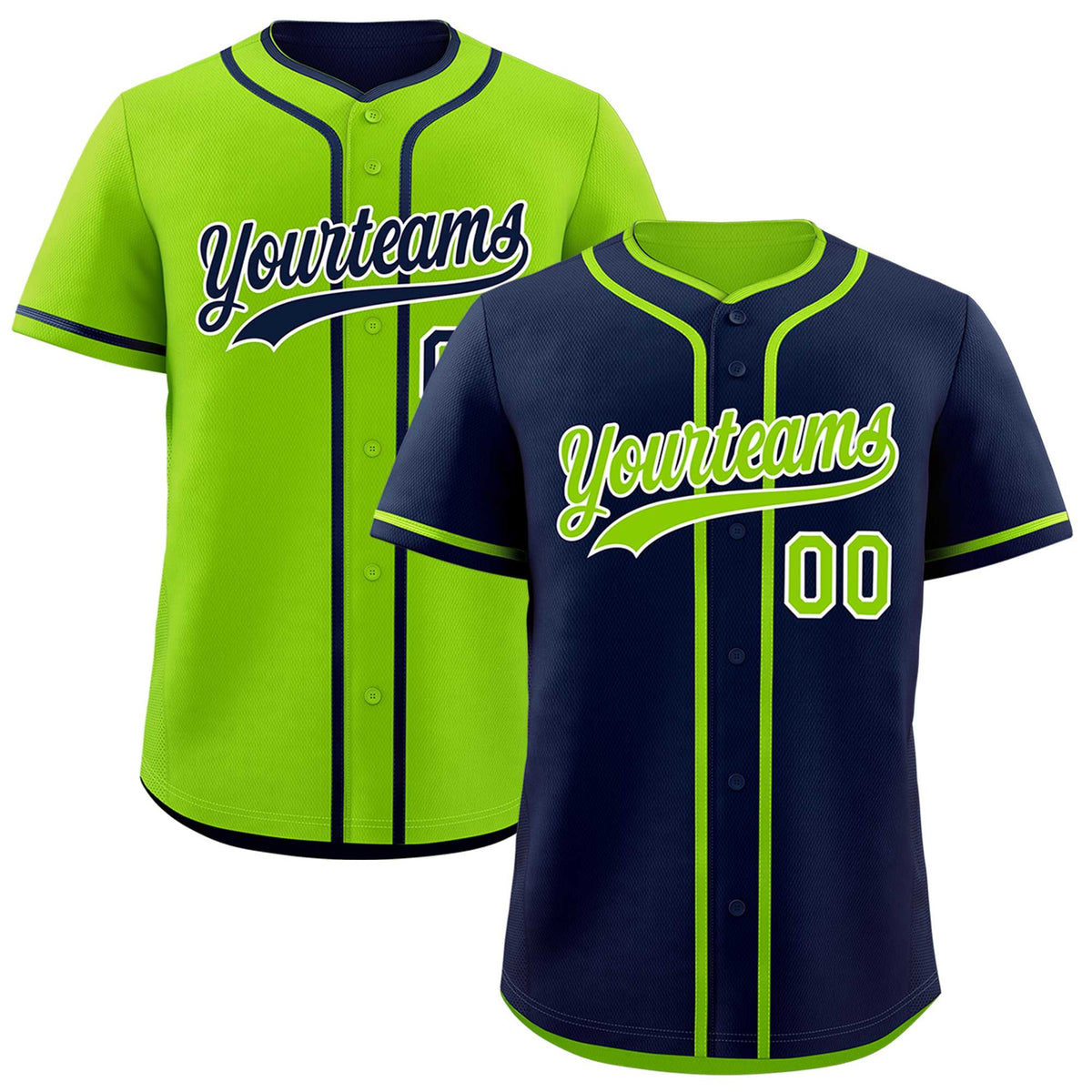Custom Neon Green White Reversible Classic Style Moisture-Wicking Baseball Jersey| KXKSHOP