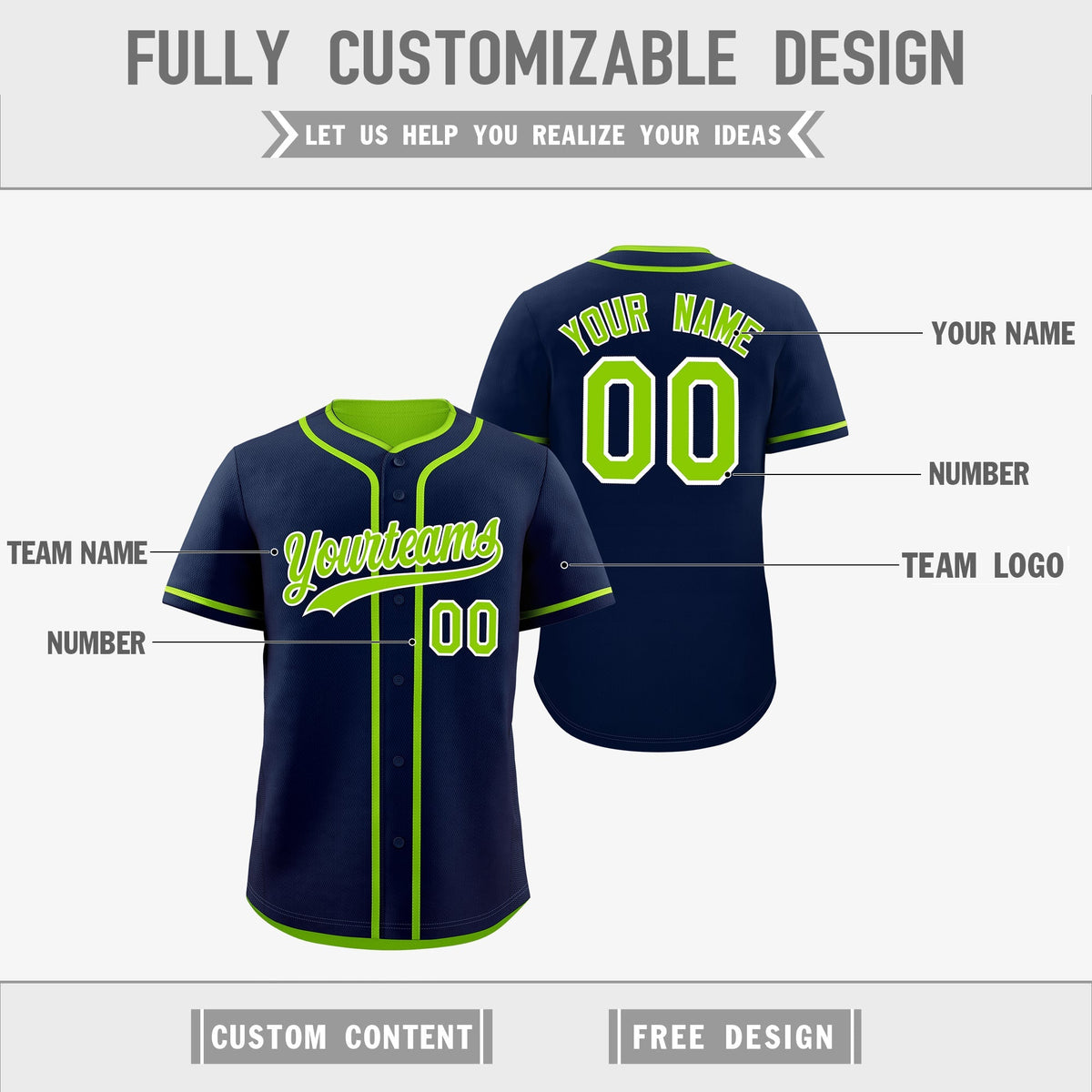 Custom Neon Green White Reversible Classic Style Moisture-Wicking Baseball Jersey| KXKSHOP