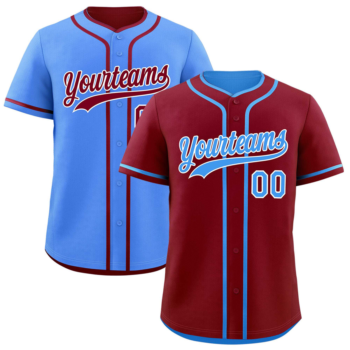 Custom Powder Blue White Reversible Classic Style Moisture-Wicking Baseball Jersey| KXKSHOP