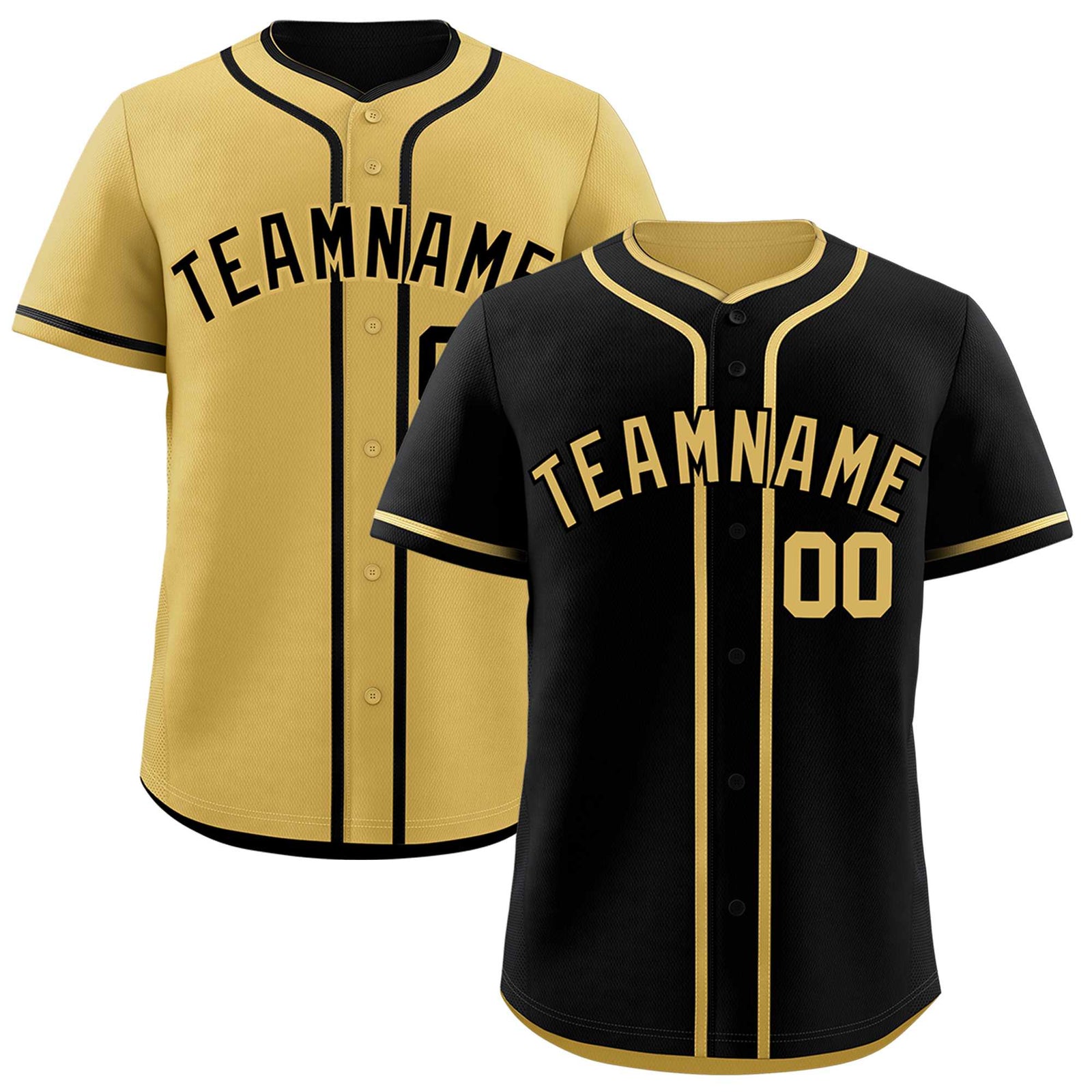 Custom Old Gold Black Reversible Classic Style Moisture-Wicking Baseball Jersey| KXKSHOP