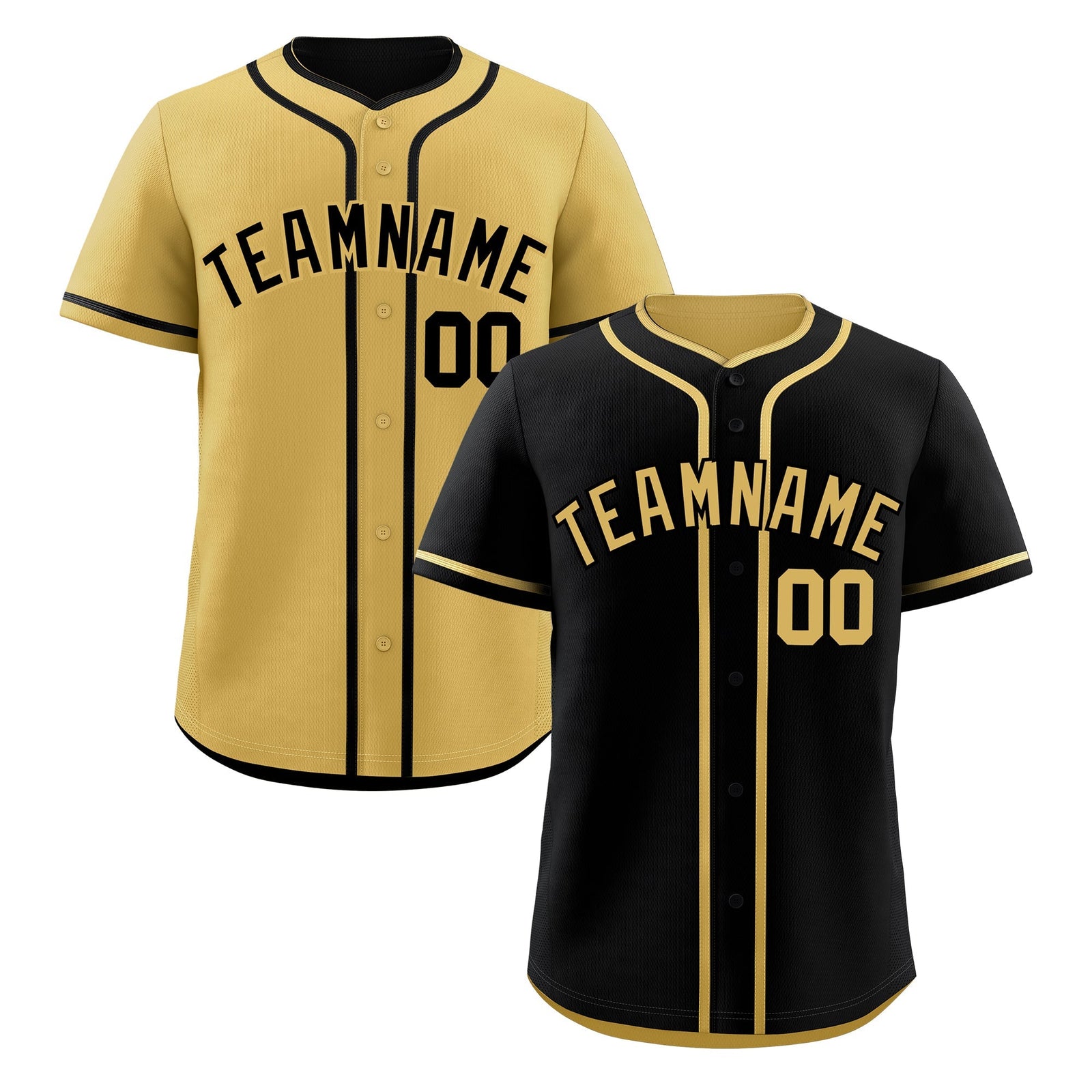 Custom Old Gold Black Reversible Classic Style Moisture-Wicking Baseball Jersey| KXKSHOP
