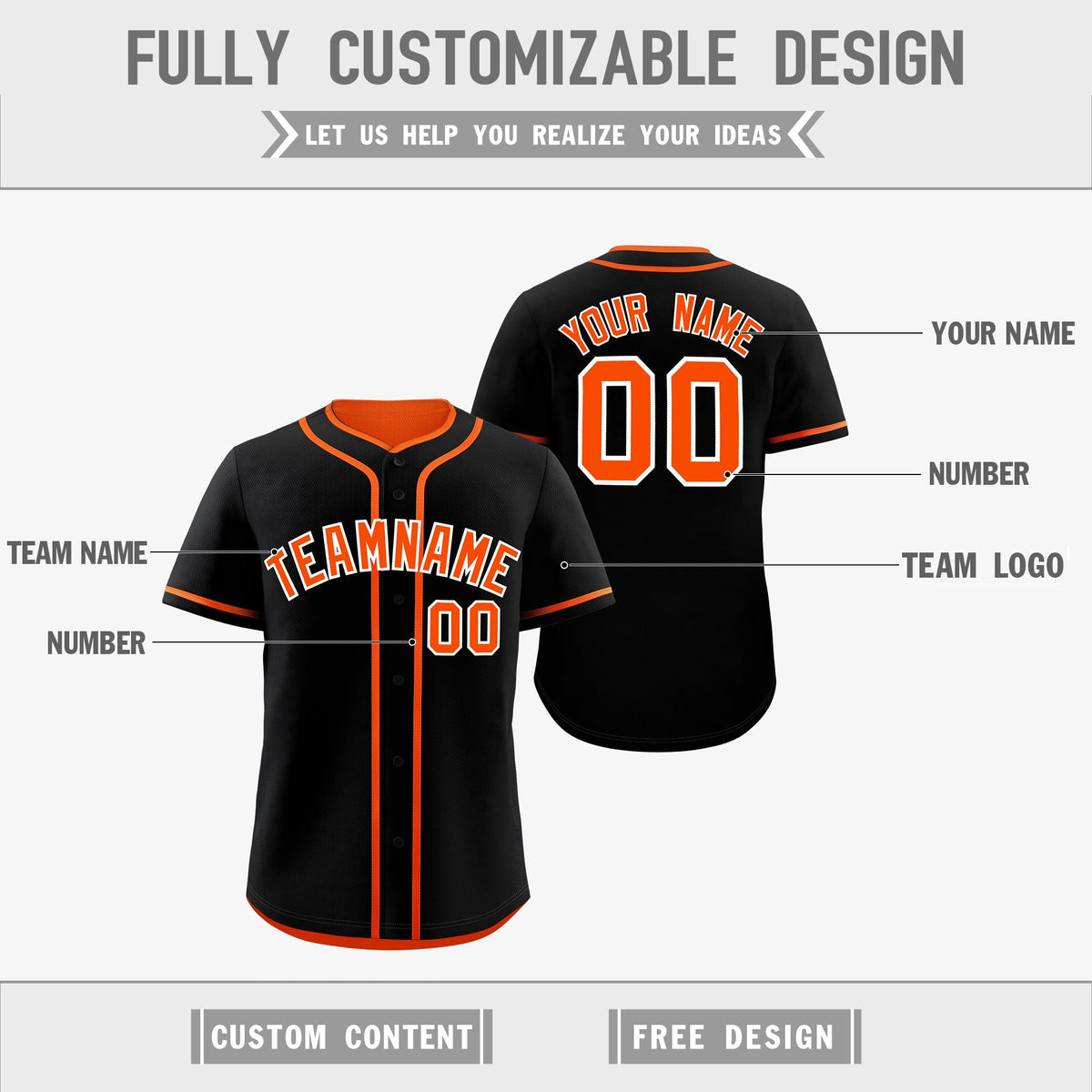 Custom Orange Black Reversible Classic Style Moisture-Wicking Baseball Jersey| KXKSHOP