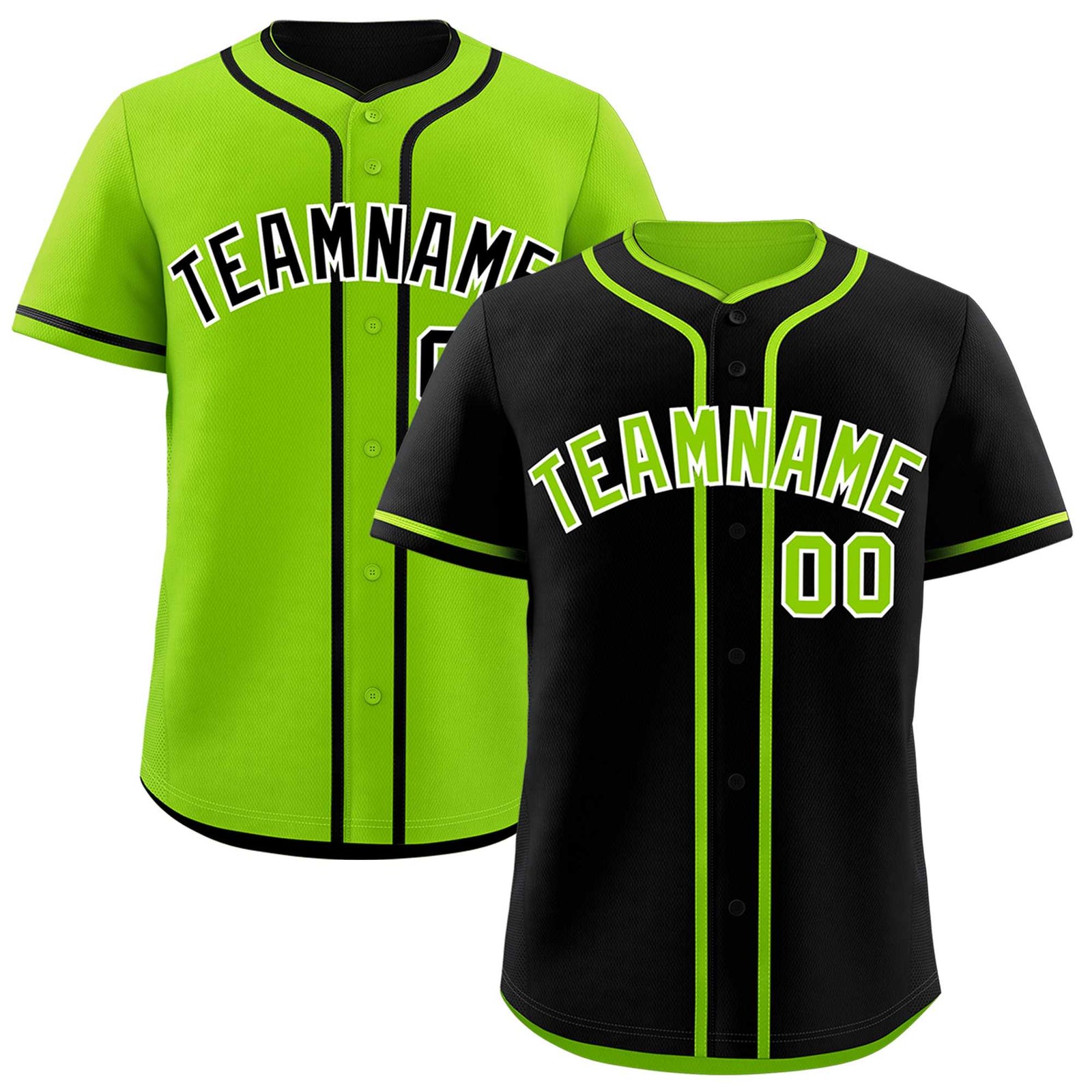 Custom Neon Green Black Reversible Classic Style Lightweight Baseball Jersey| KXKSHOP