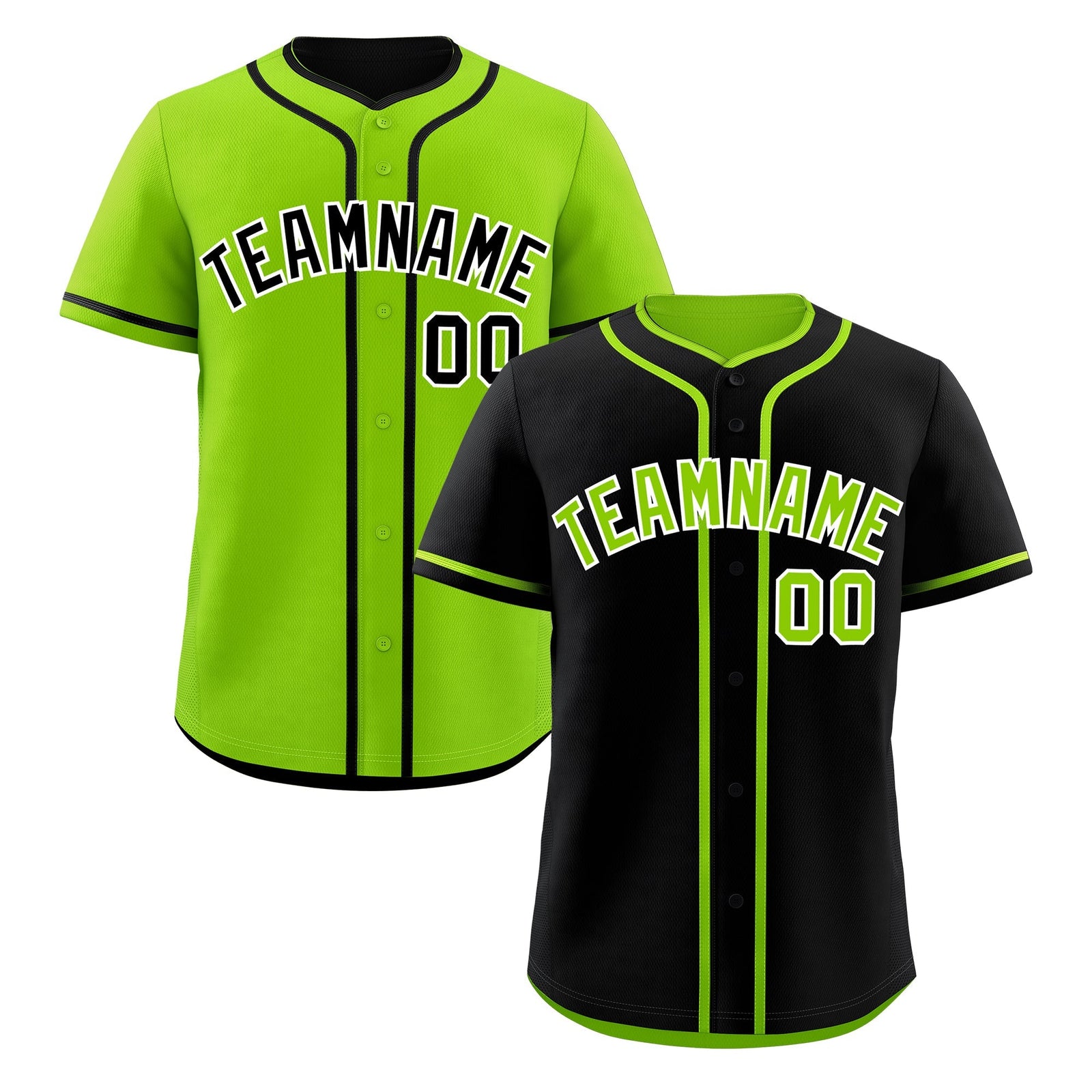 Custom Neon Green Black Reversible Classic Style Lightweight Baseball Jersey| KXKSHOP
