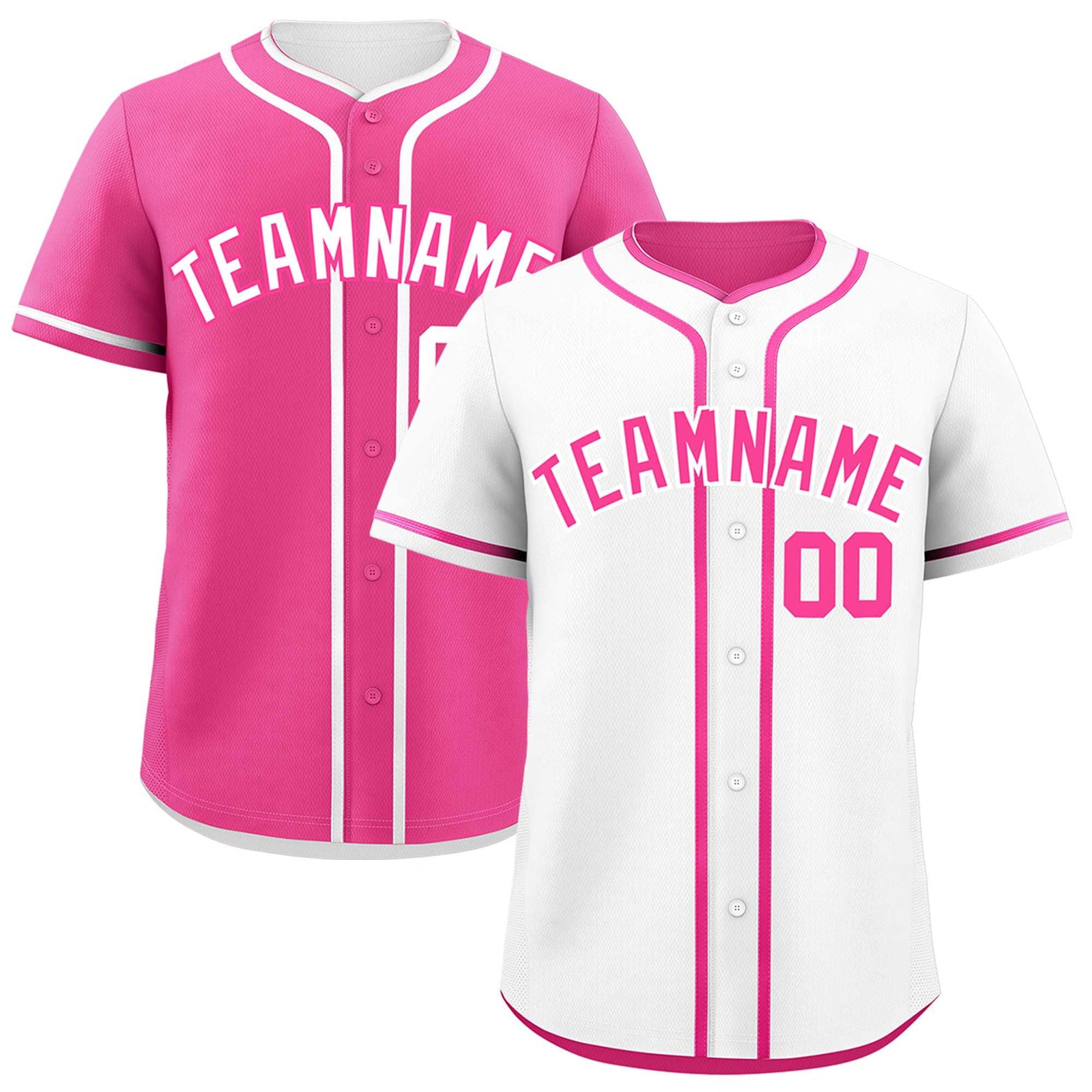 Custom Pink White Reversible Classic Style Moisture-Wicking Baseball Jersey| KXKSHOP
