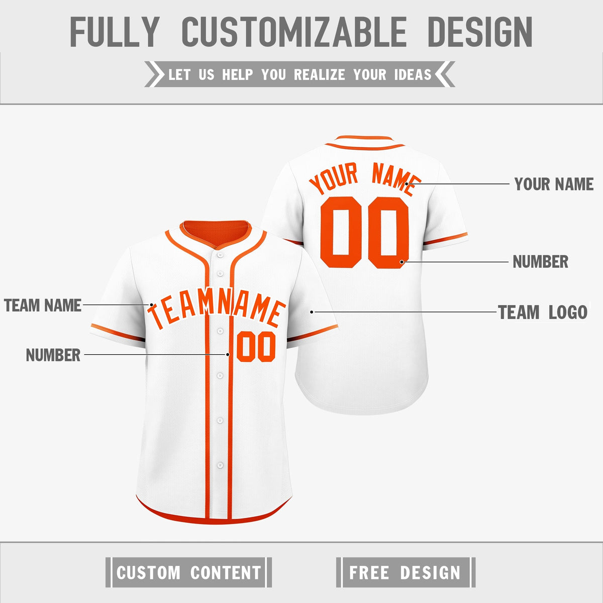 Custom Orange Reversible Classic Style Lightweight Baseball Jersey| KXKSHOP
