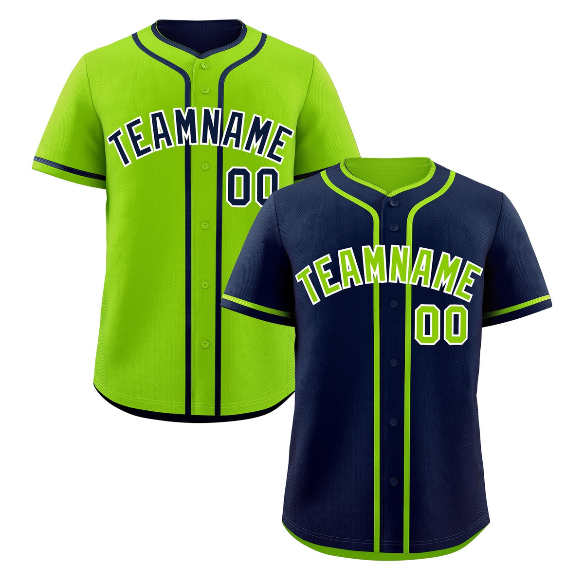 Custom Neon Green White Reversible Classic Style Moisture-Wicking Baseball Jersey| KXKSHOP
