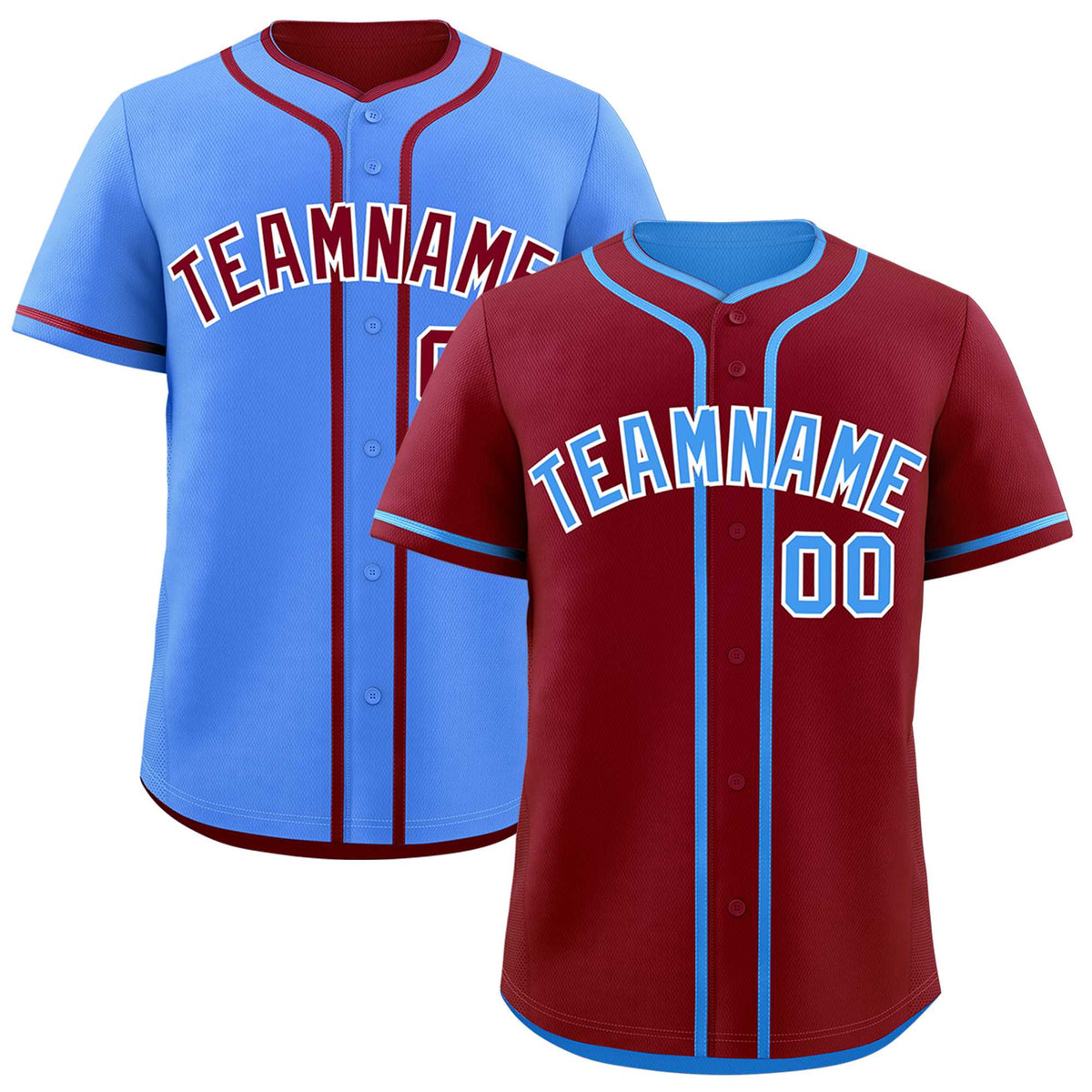 Custom Powder Blue White Reversible Classic Style Moisture-Wicking Baseball Jersey| KXKSHOP