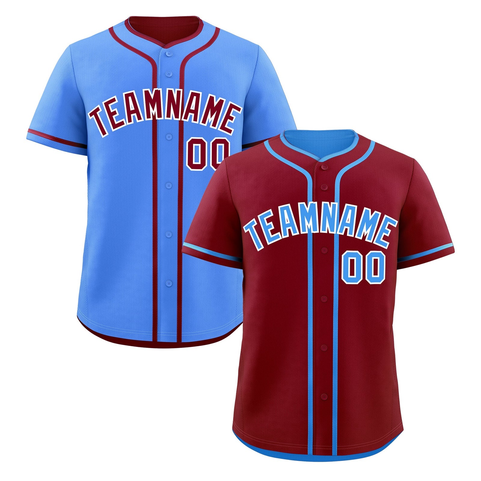 Custom Powder Blue White Reversible Classic Style Moisture-Wicking Baseball Jersey| KXKSHOP