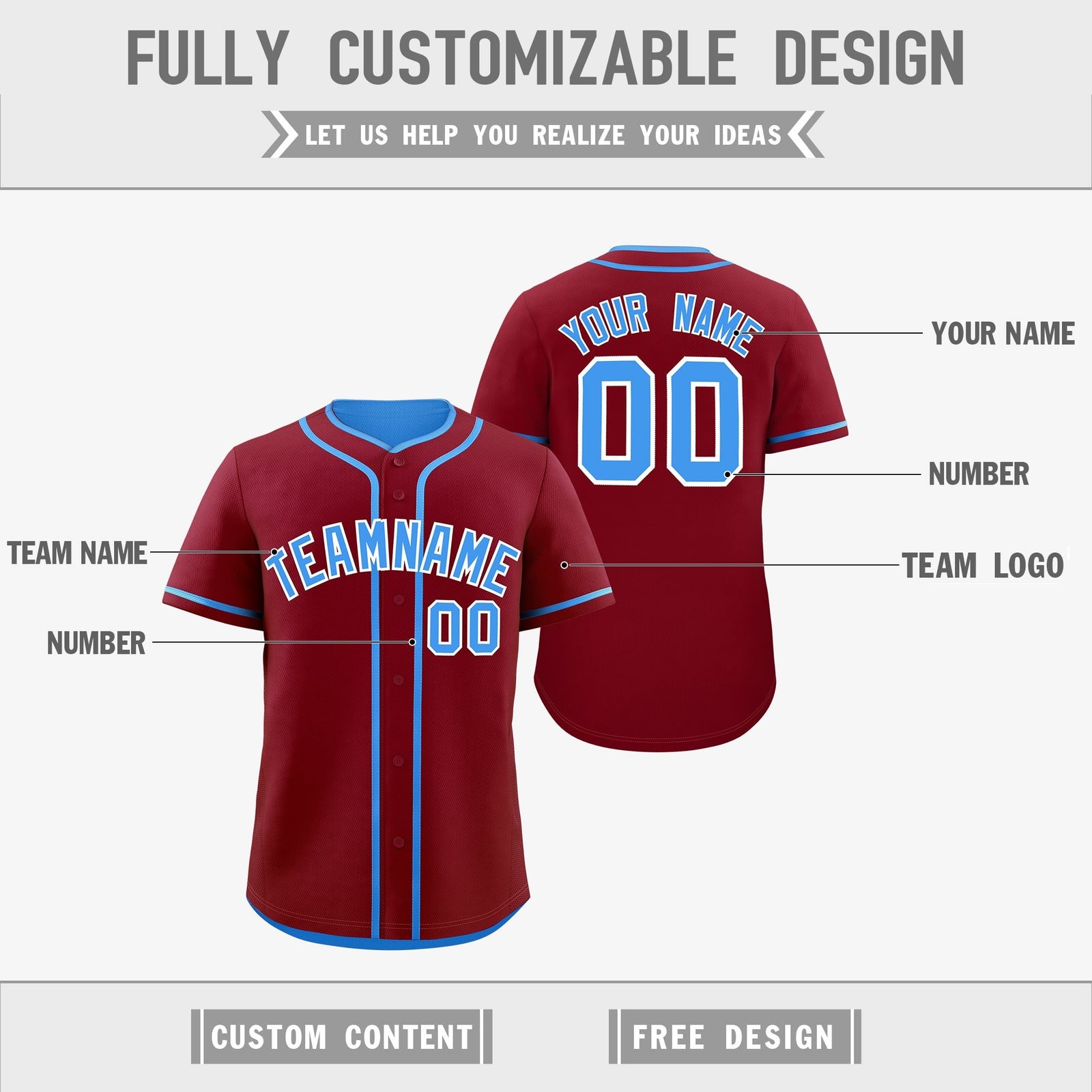 Custom Powder Blue White Reversible Classic Style Moisture-Wicking Baseball Jersey| KXKSHOP
