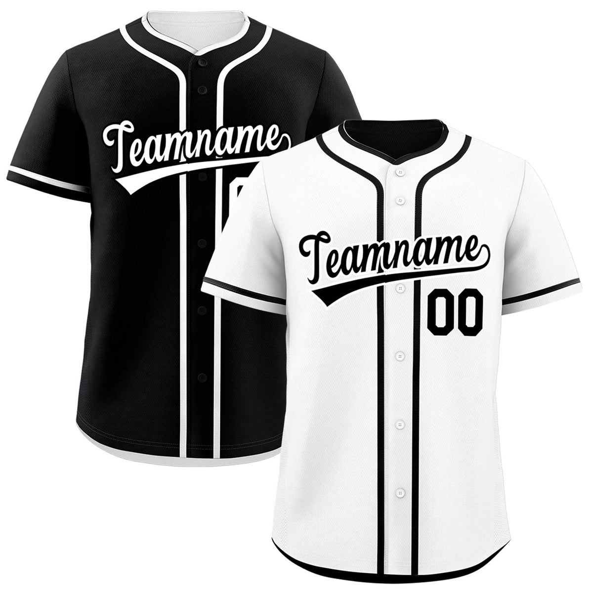 Custom Black White Reversible Classic Style Lightweight Baseball Jersey| KXKSHOP