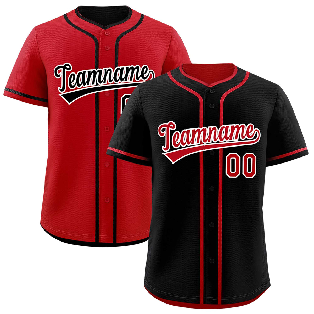 Custom Red Black Reversible Classic Style Moisture-Wicking Baseball Jersey| KXKSHOP