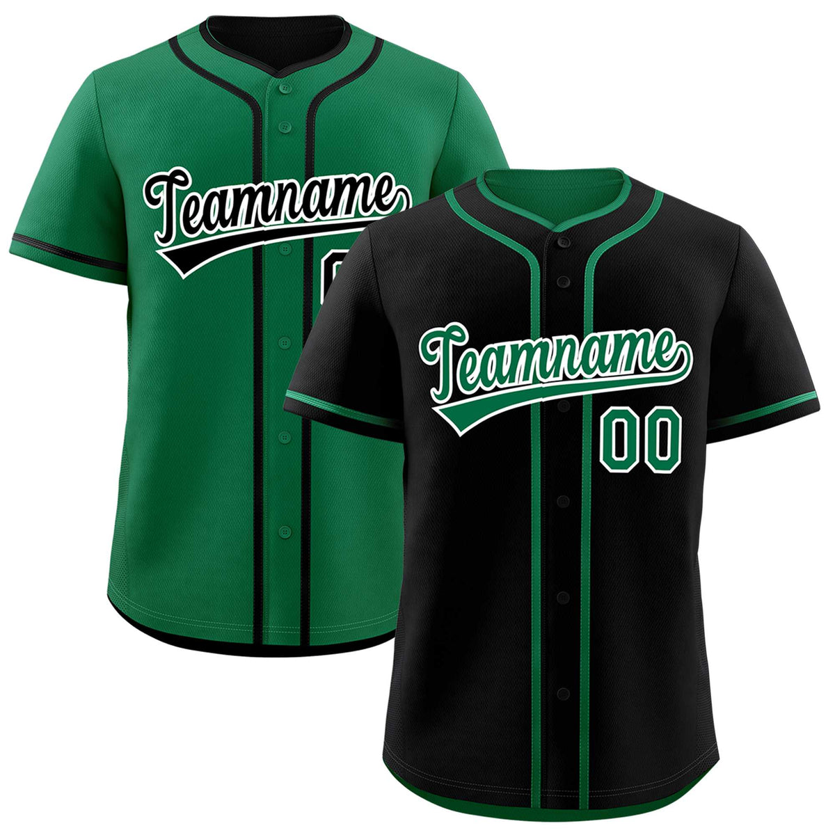 Custom Kelly Green Black Reversible Classic Style Lightweight Baseball Jersey| KXKSHOP