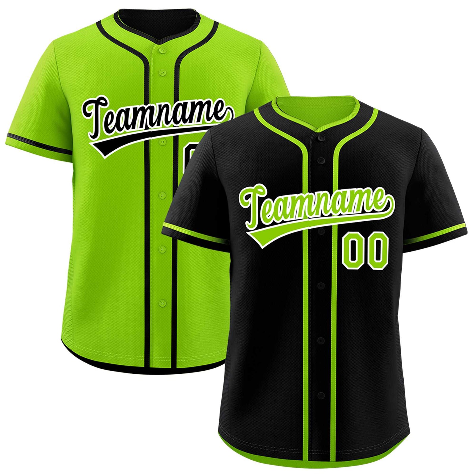 Custom Neon Green Black Reversible Classic Style Lightweight Baseball Jersey| KXKSHOP