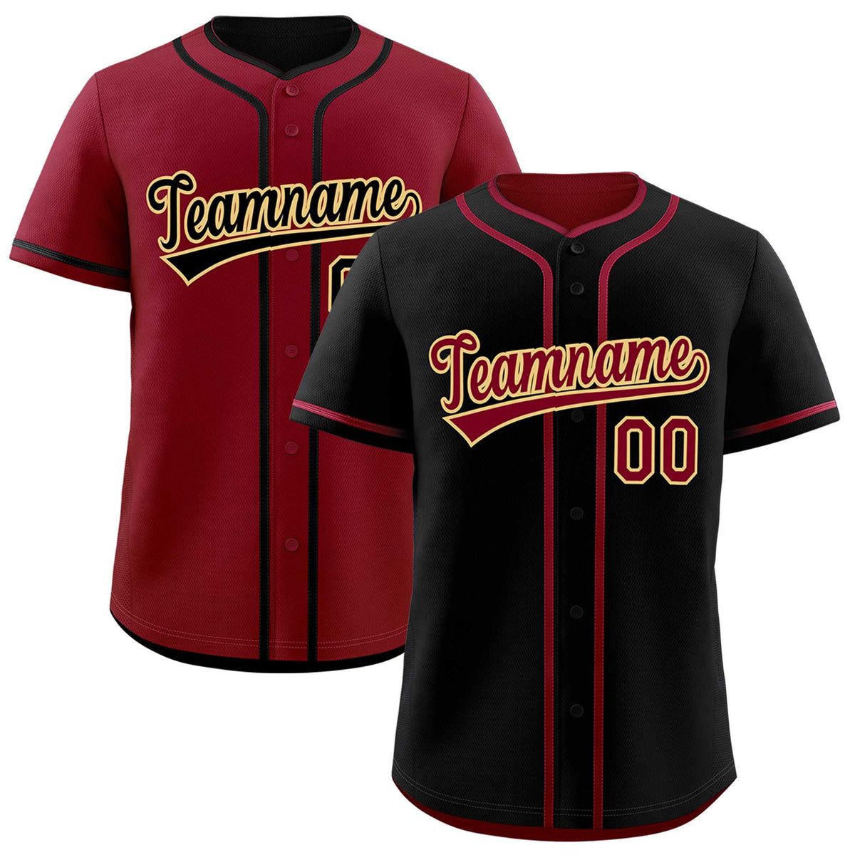 Custom Crimson Black Reversible Classic Style Moisture-Wicking Baseball Jersey| KXKSHOP