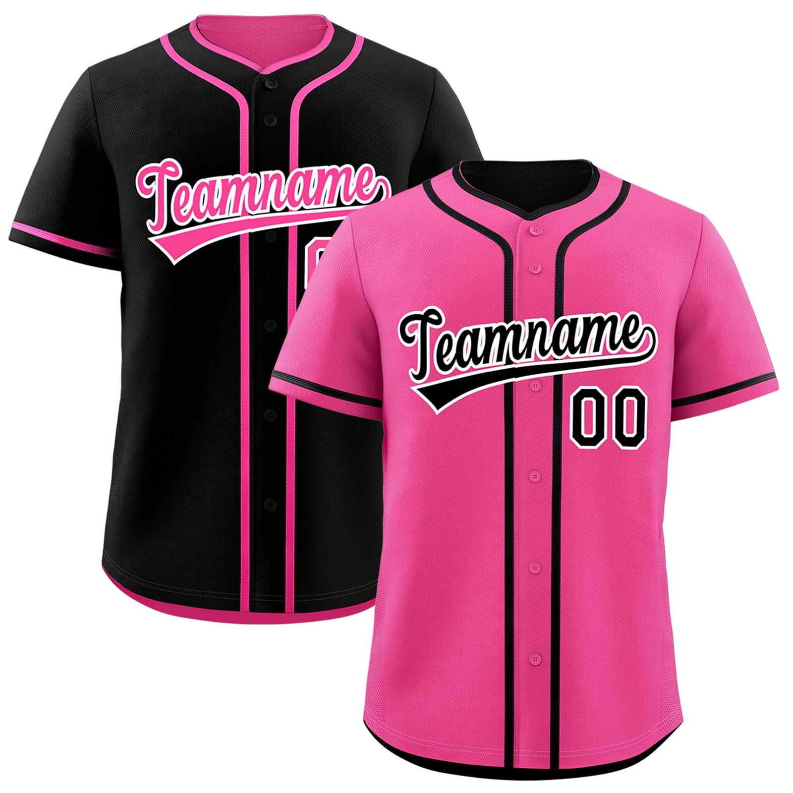 Custom Black Pink Reversible Classic Style Lightweight Baseball Jersey| KXKSHOP