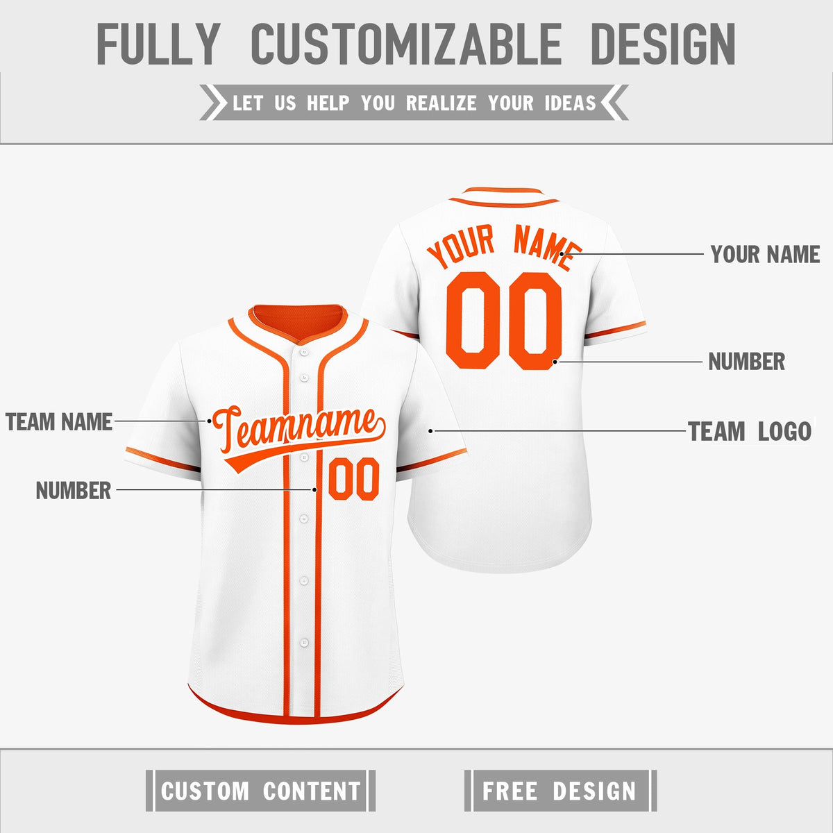 Custom Orange Reversible Classic Style Lightweight Baseball Jersey| KXKSHOP