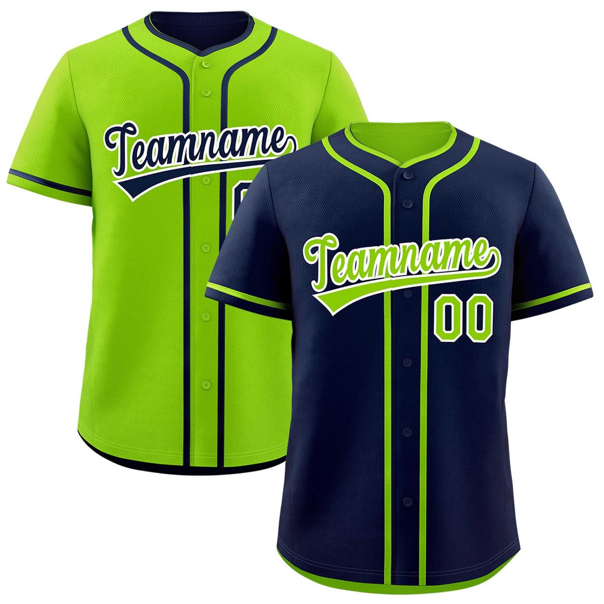 Custom Neon Green White Reversible Classic Style Moisture-Wicking Baseball Jersey| KXKSHOP