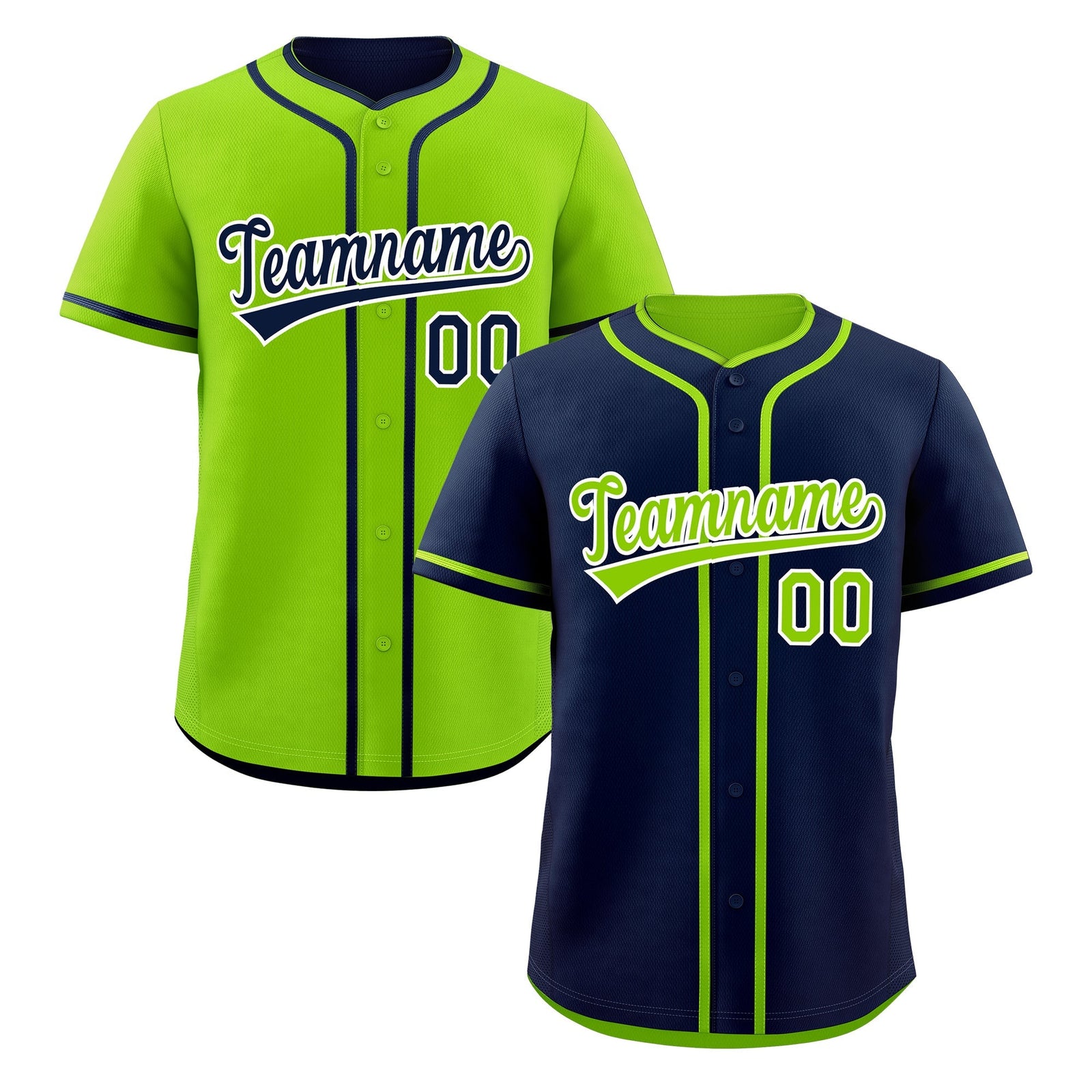 Custom Neon Green White Reversible Classic Style Moisture-Wicking Baseball Jersey| KXKSHOP
