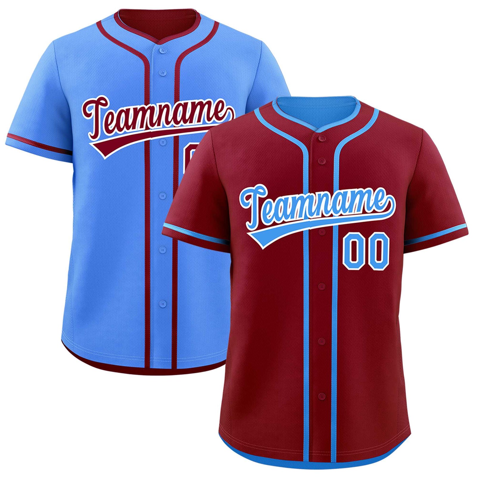 Custom Powder Blue White Reversible Classic Style Moisture-Wicking Baseball Jersey| KXKSHOP
