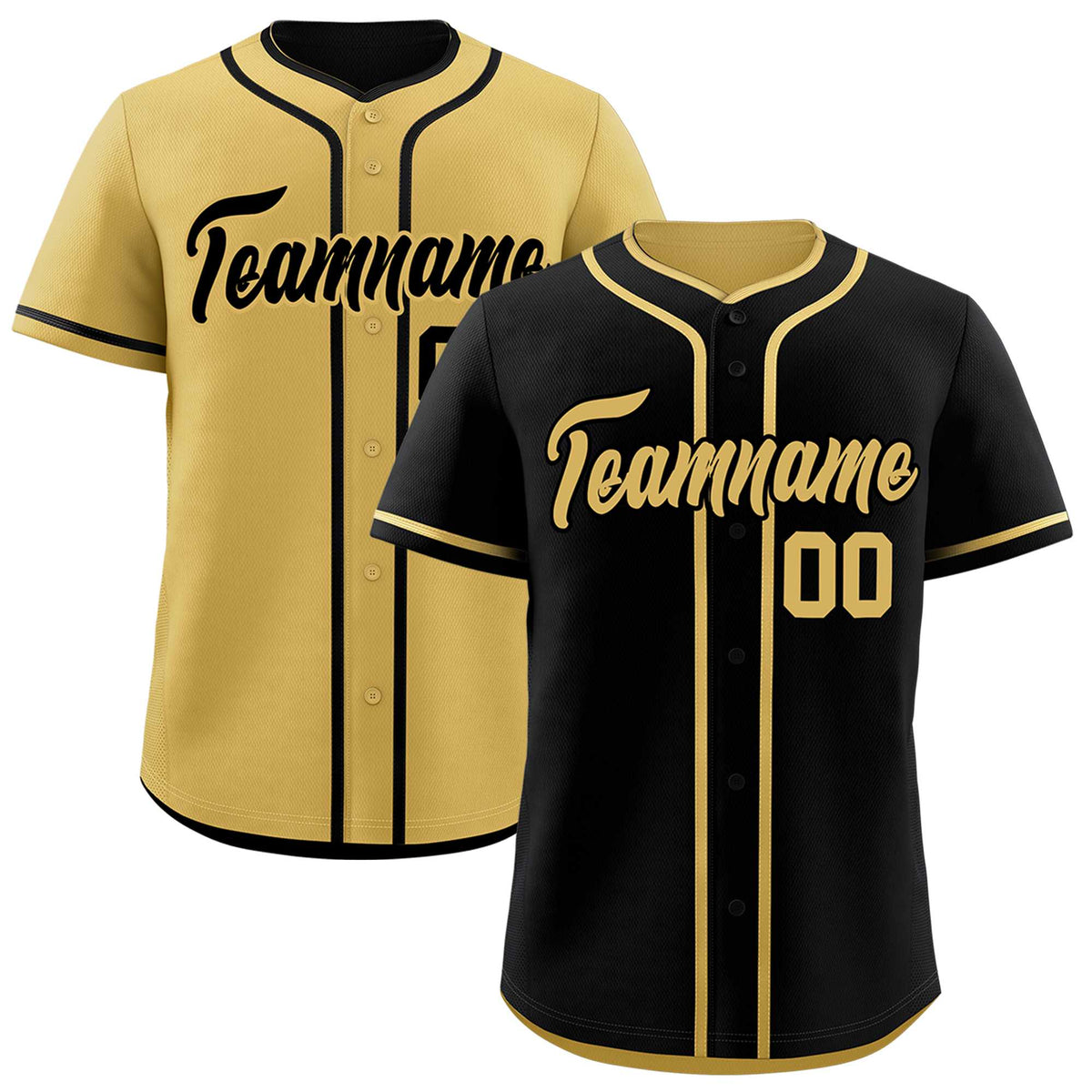 Custom Old Gold Black Reversible Classic Style Moisture-Wicking Baseball Jersey| KXKSHOP