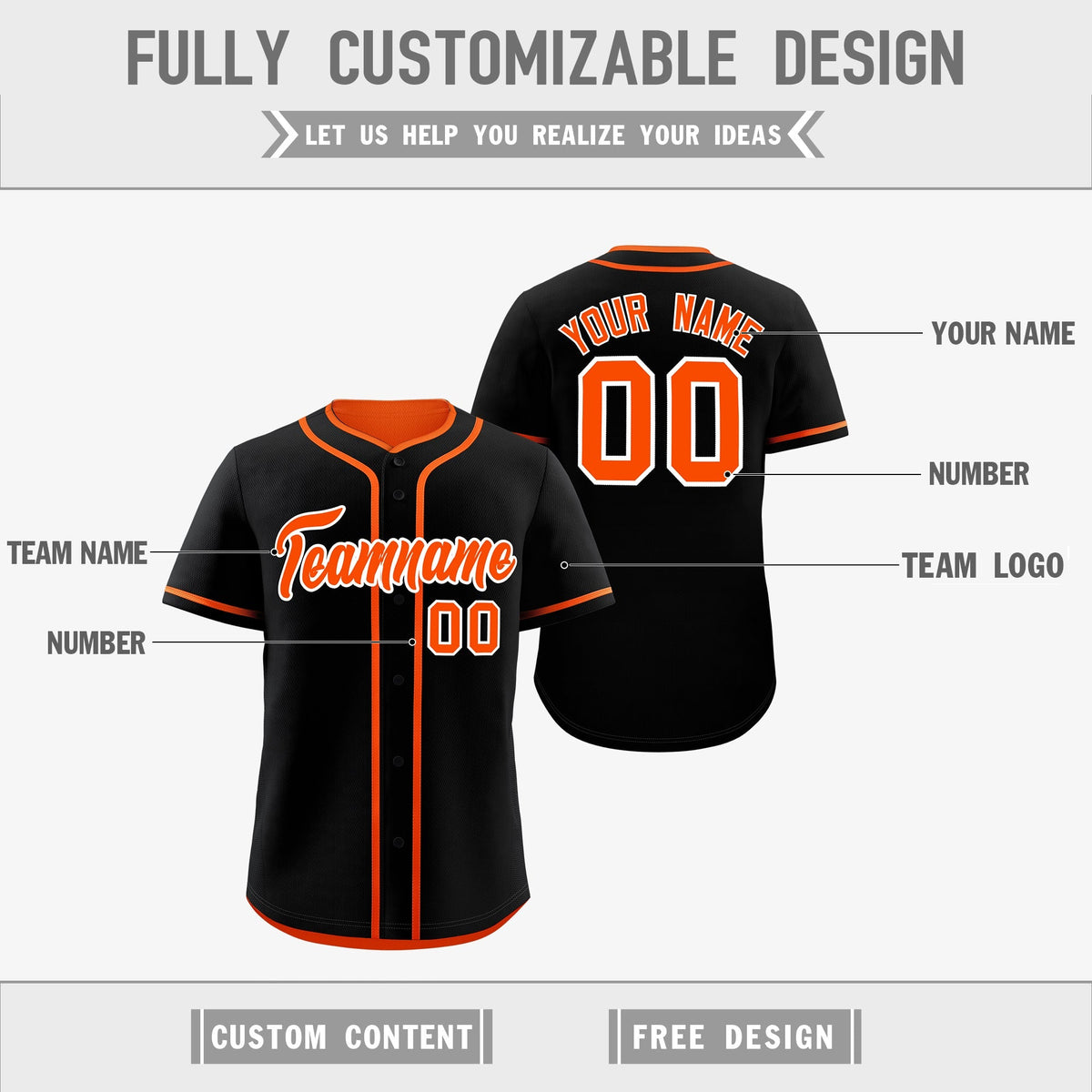 Custom Orange Black Reversible Classic Style Moisture-Wicking Baseball Jersey| KXKSHOP