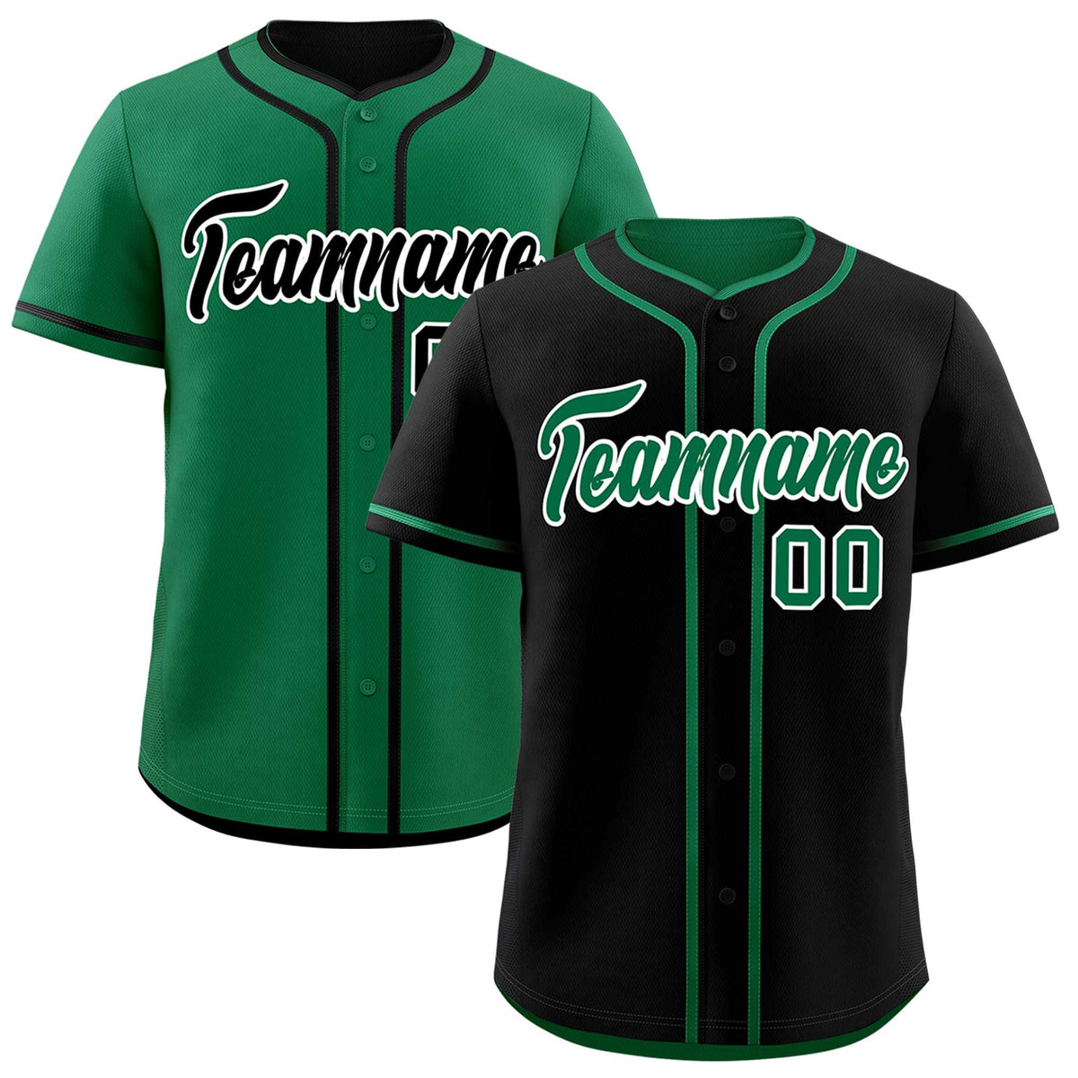 Custom Kelly Green Black Reversible Classic Style Lightweight Baseball Jersey| KXKSHOP