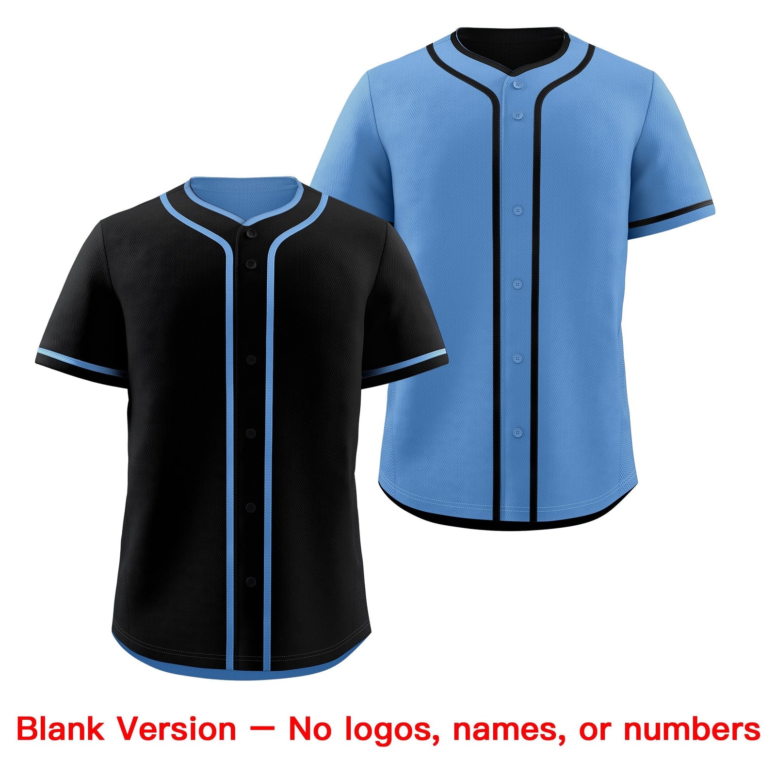 Custom Light Blue Black Reversible Classic Style Moisture-Wicking Baseball Jersey| KXKSHOP